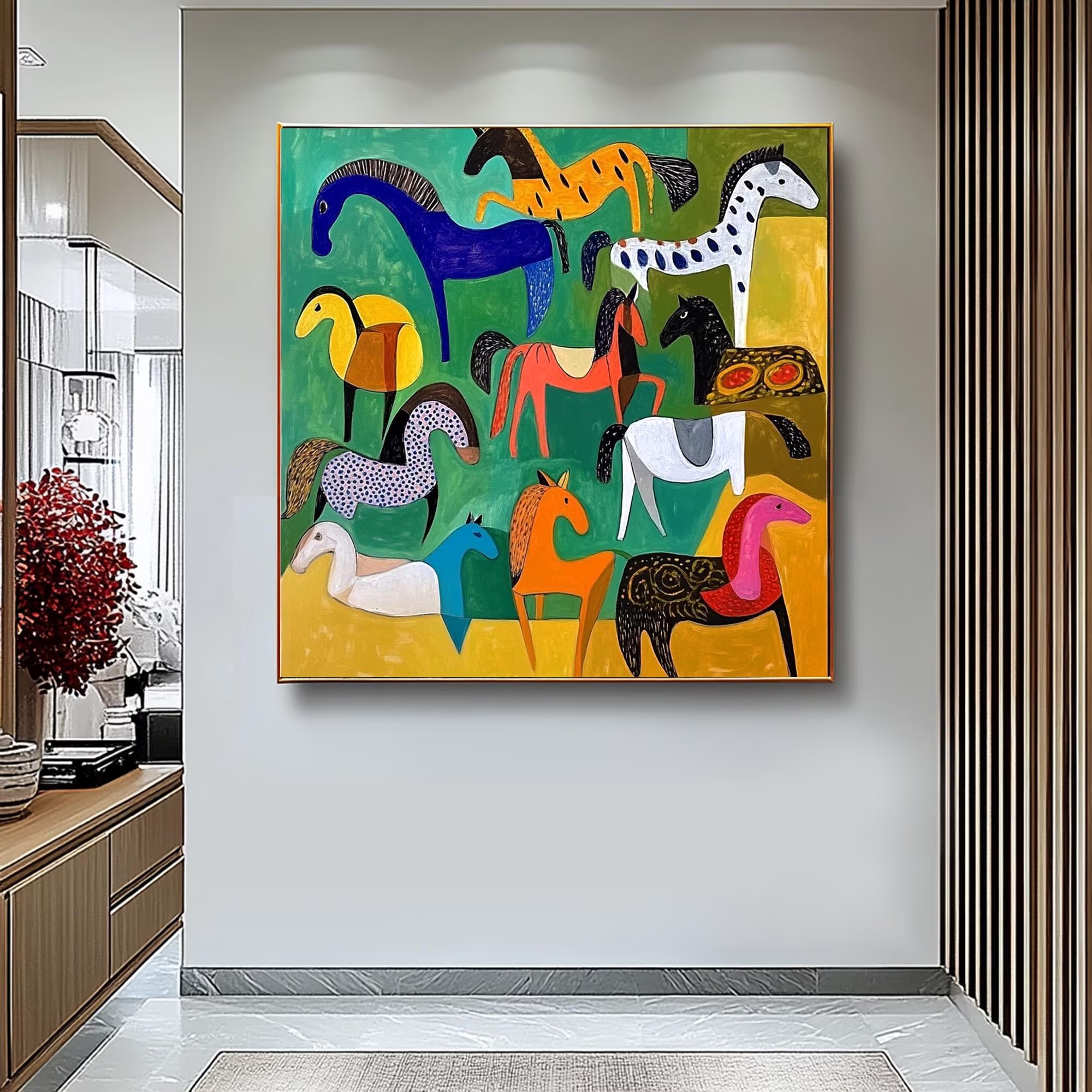 Colorful Horse Gallery Wall Art