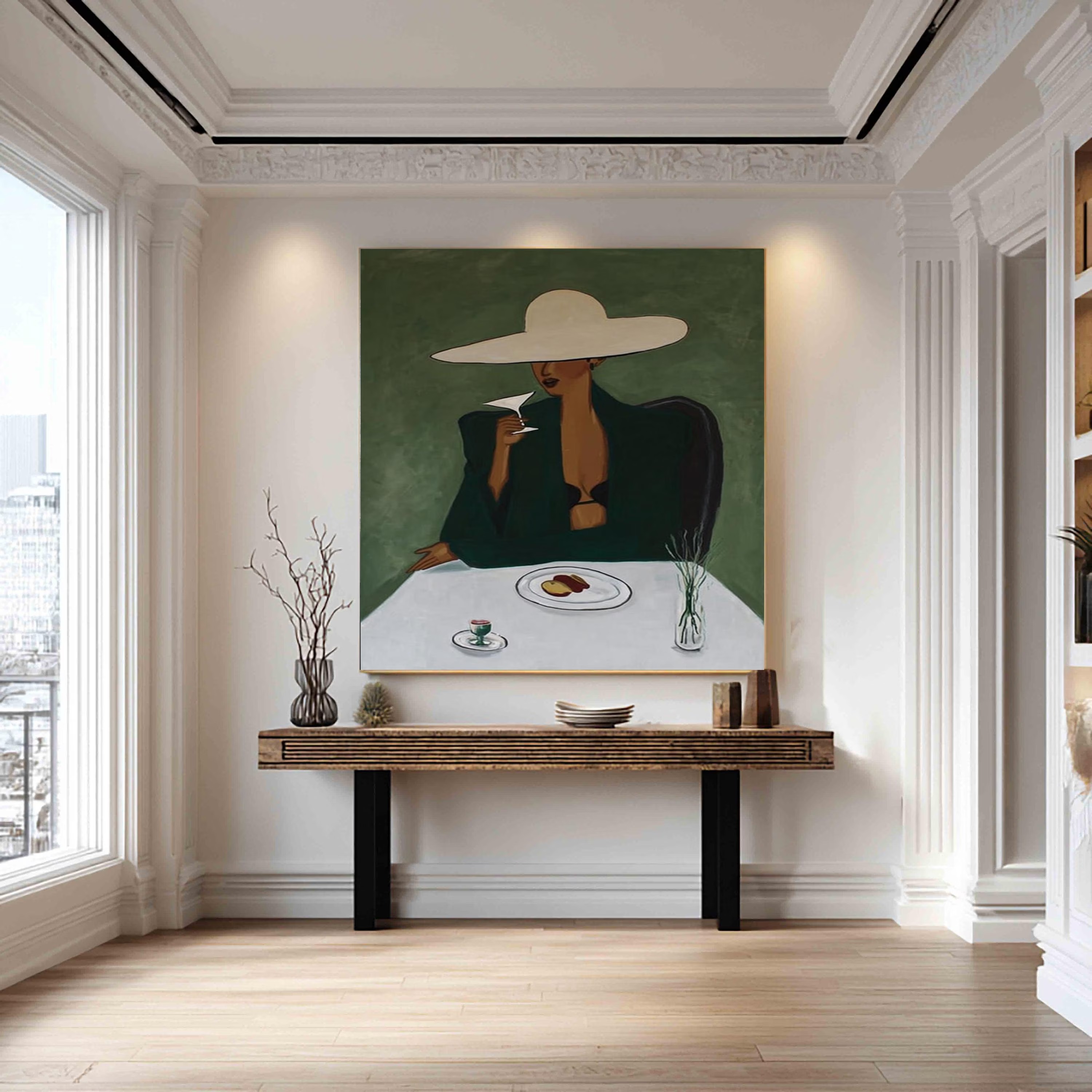 Elegant Lady's Refined Moment