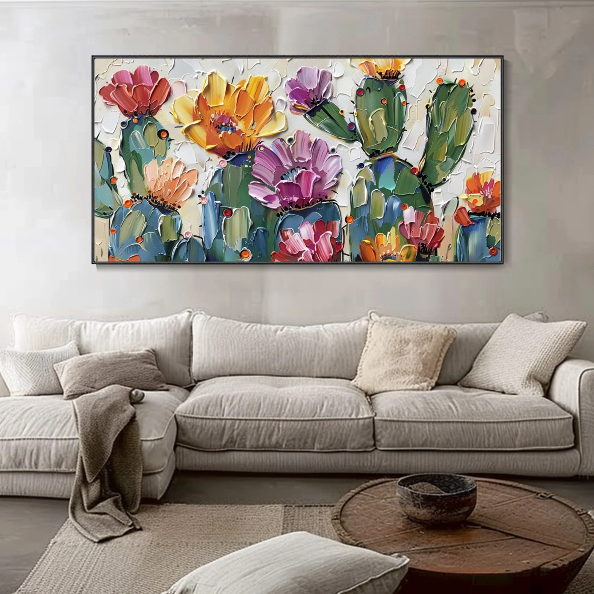 Vibrant Cacti Bloom Canvas