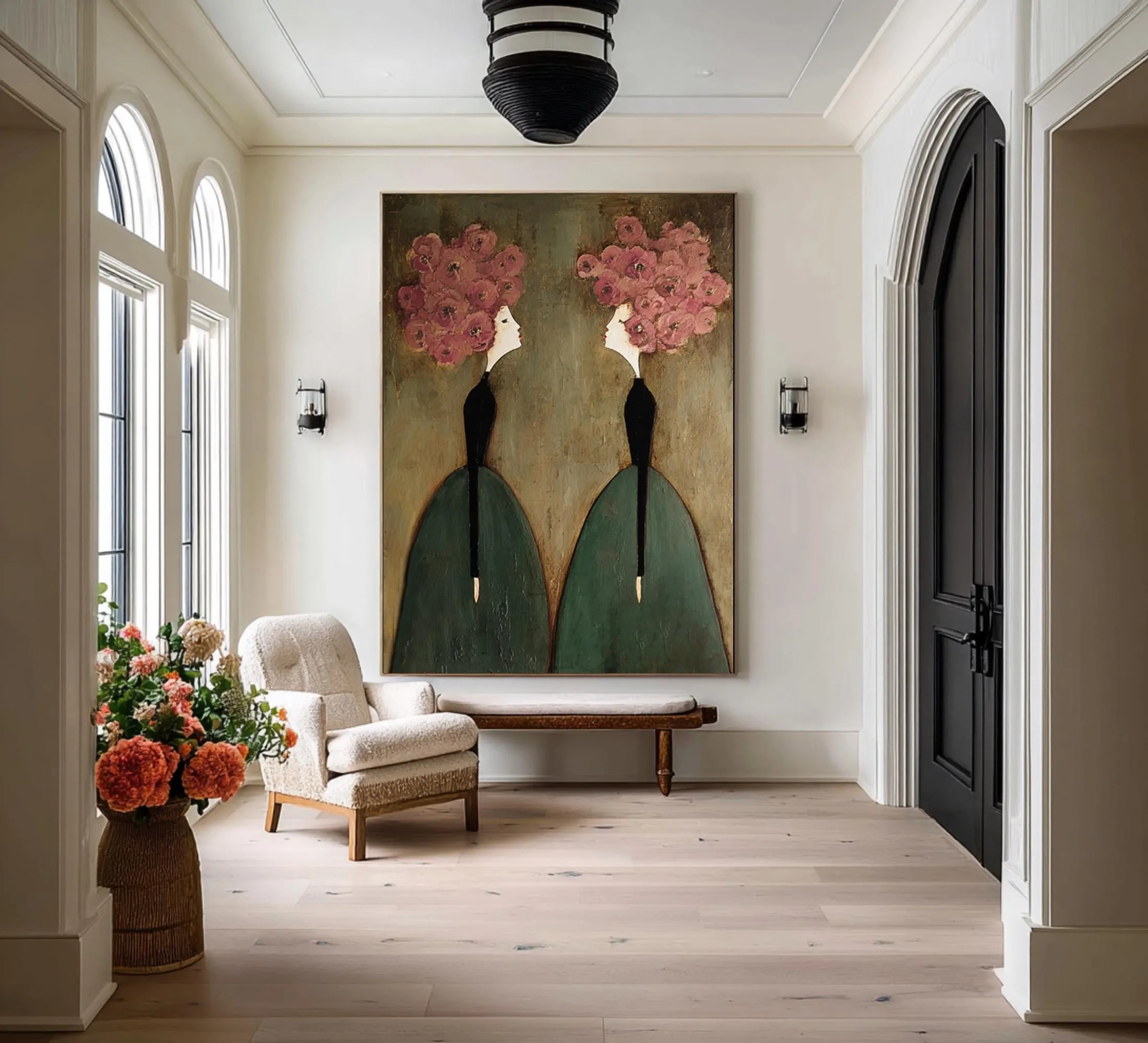 Olive Hues and Pink Reverie