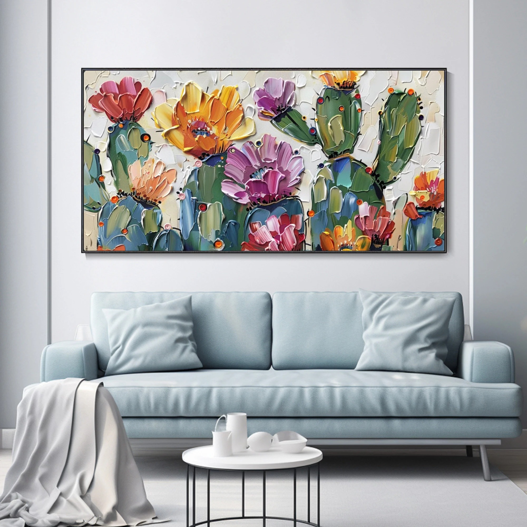 Vibrant Cacti Bloom Canvas