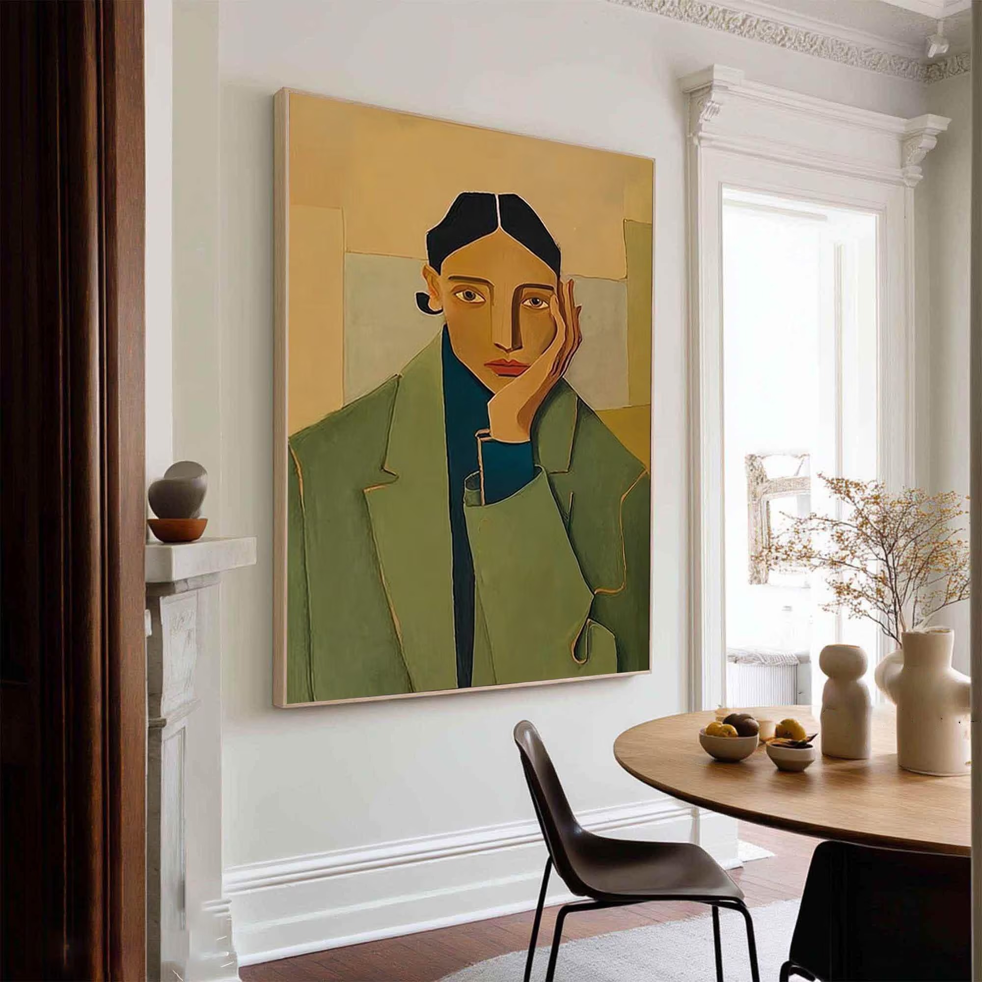 Contemplative Portrait Oil Art