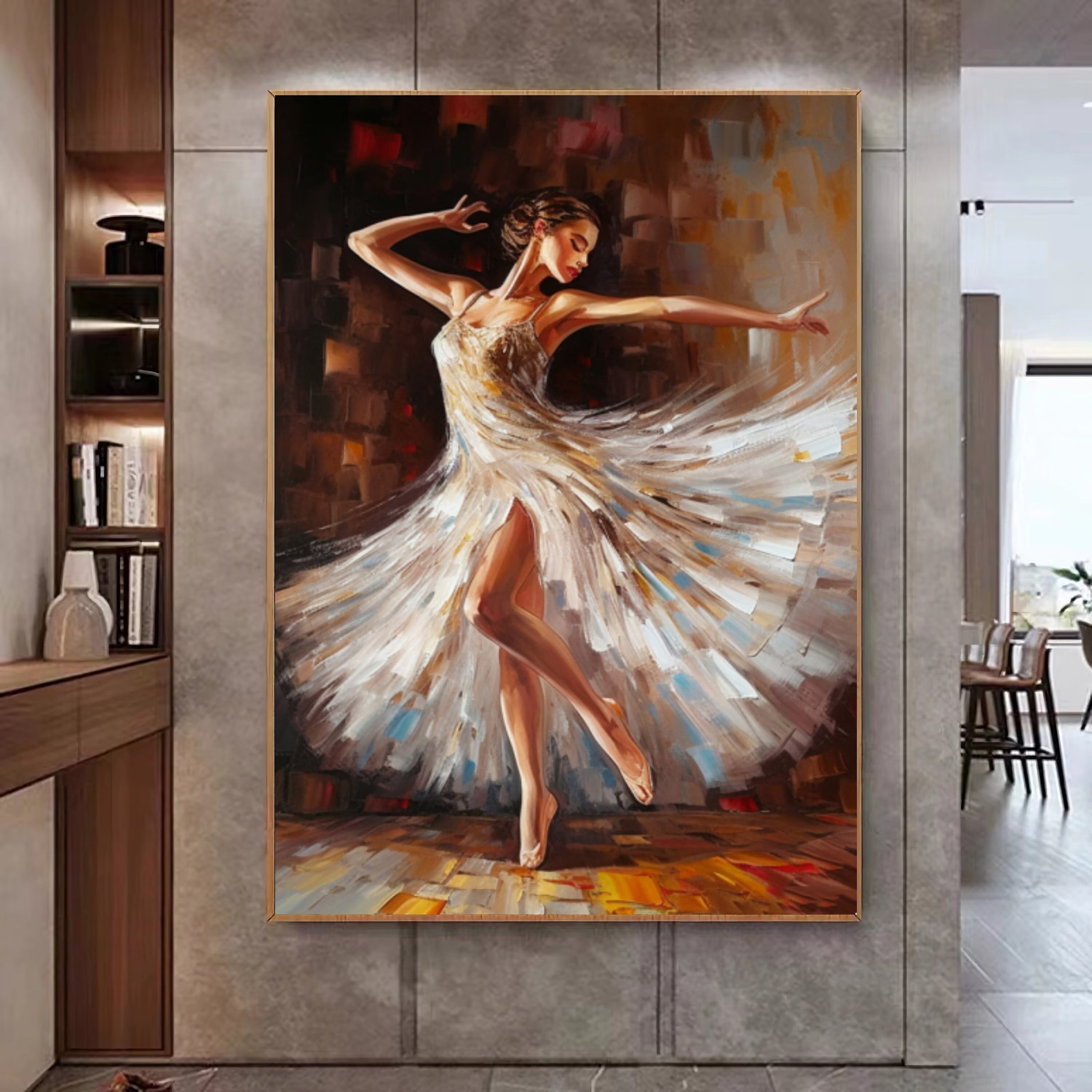 Elegant Ballet Dancer Oil Paint