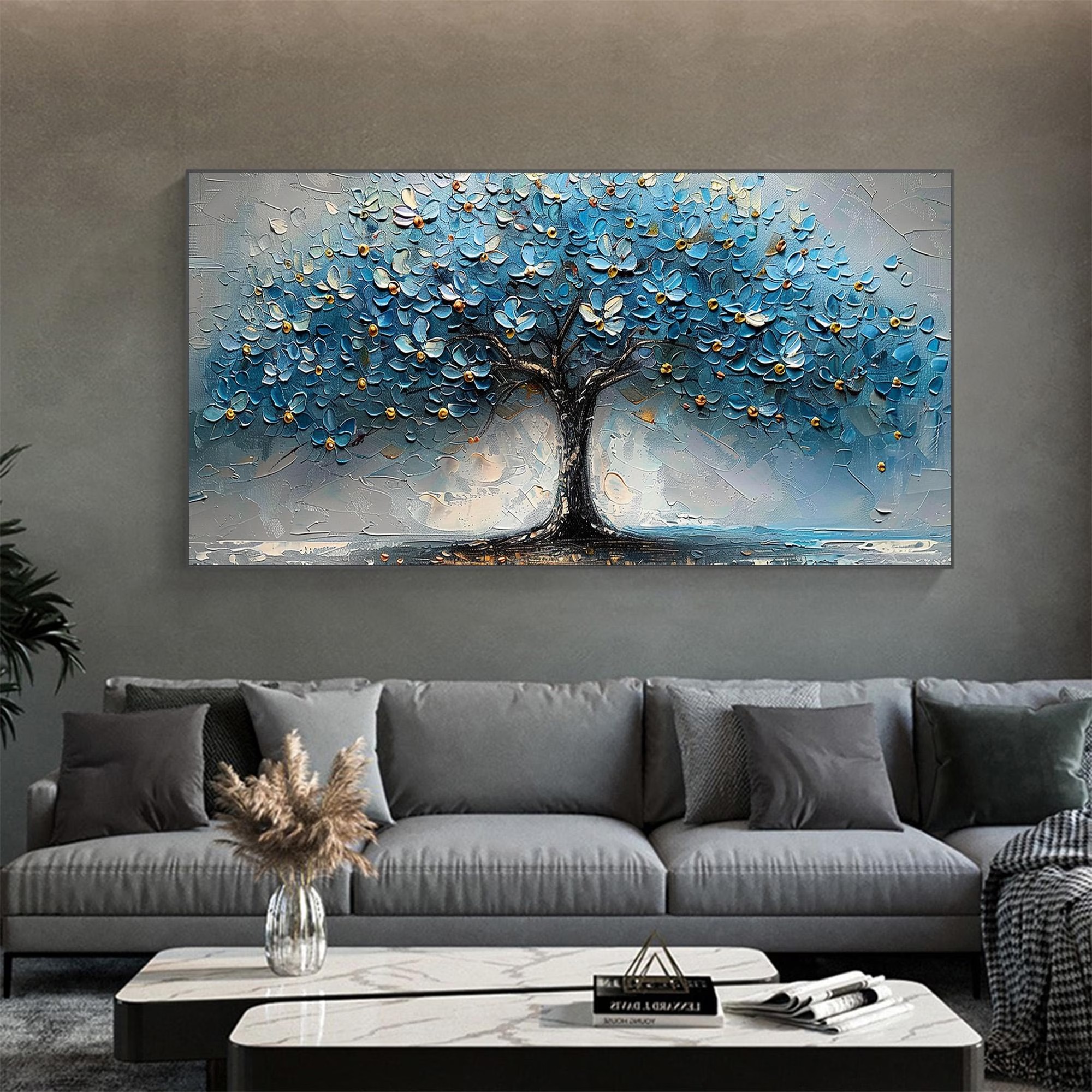 Textured Blue Tree Dream