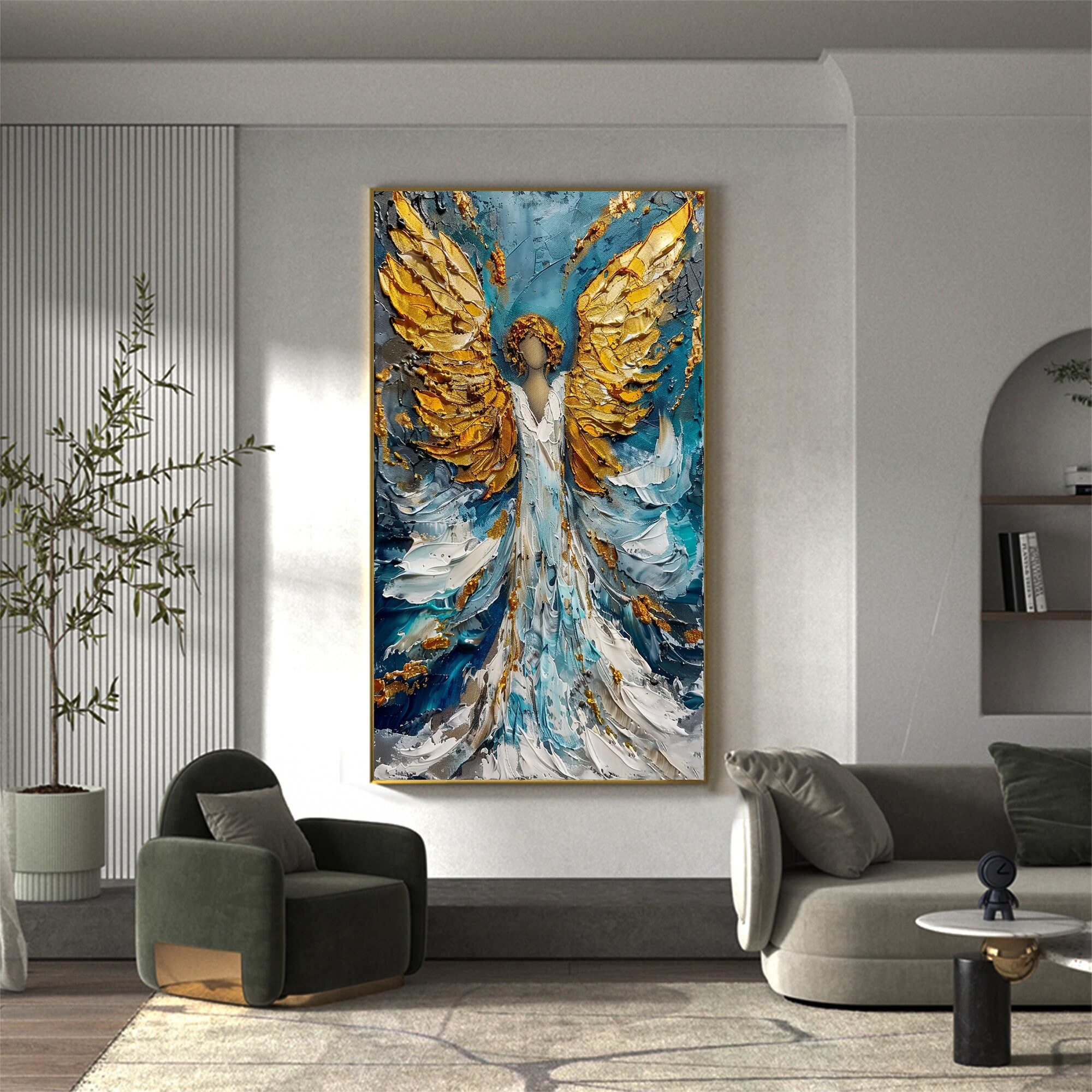Luminous Wings - Abstract Heavenly Figure