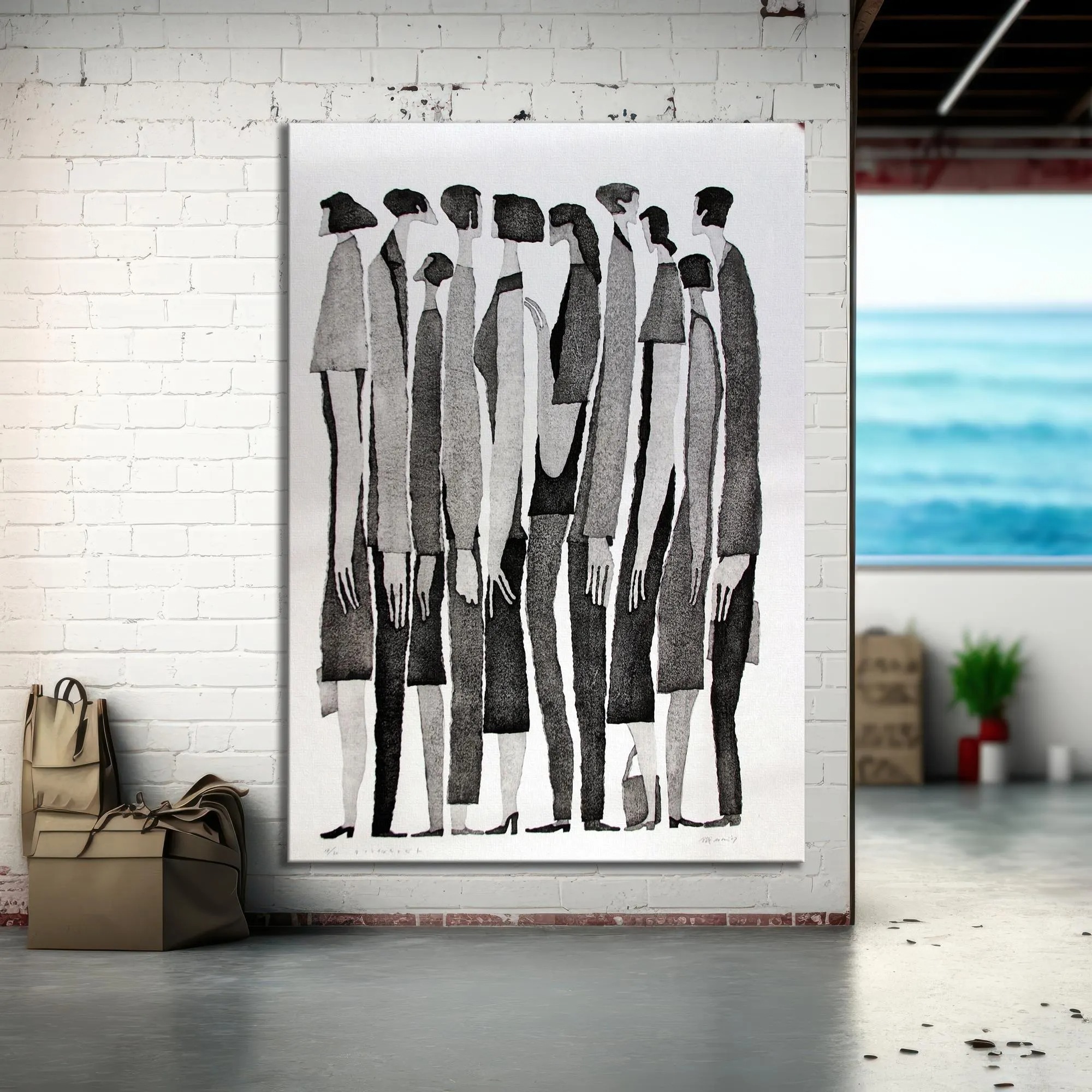Silhouette Gathering - Monochrome Figures