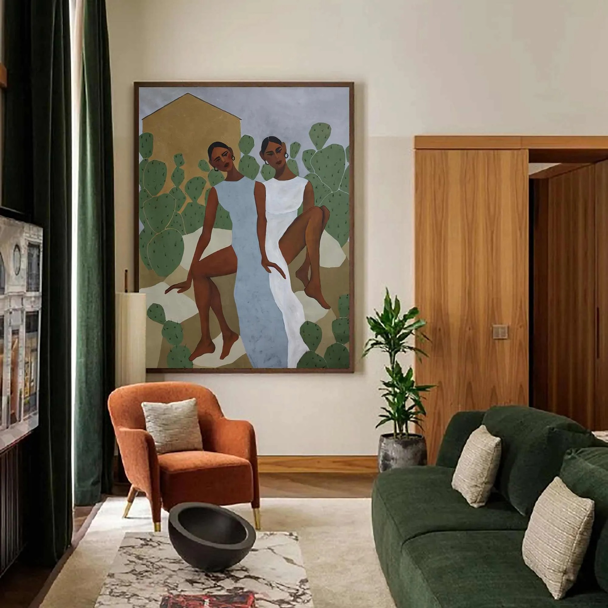 Cacti Companions - Elegant Ladies Painting