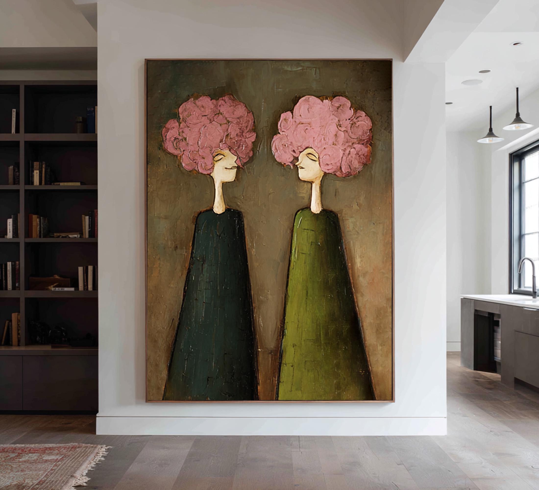 Whispering Blooms – Abstract Duo Portrait