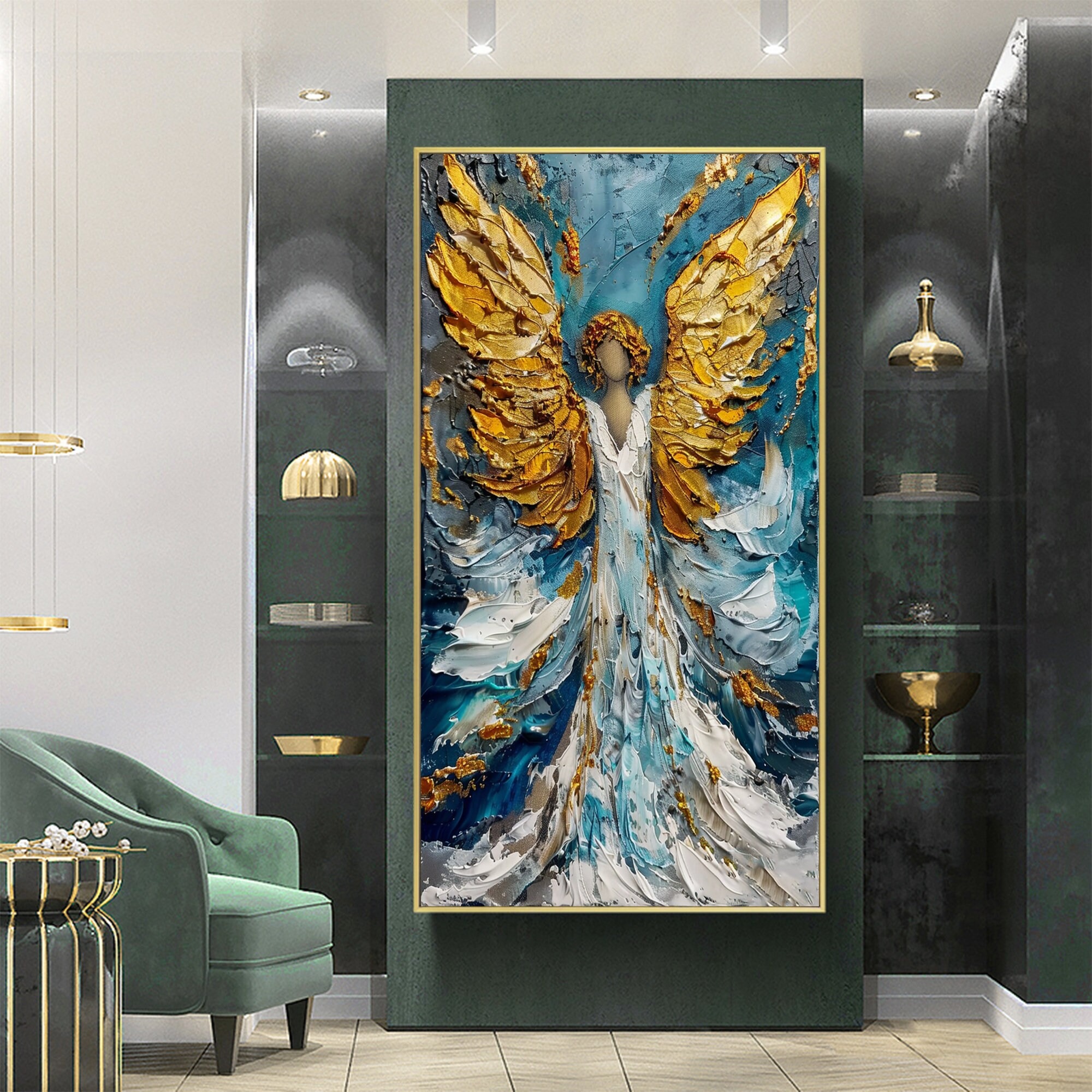 Luminous Wings - Abstract Heavenly Figure