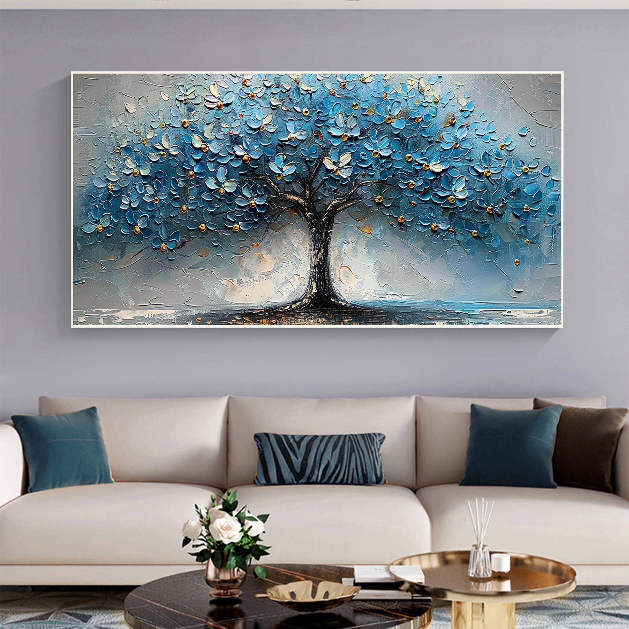 Textured Blue Tree Dream