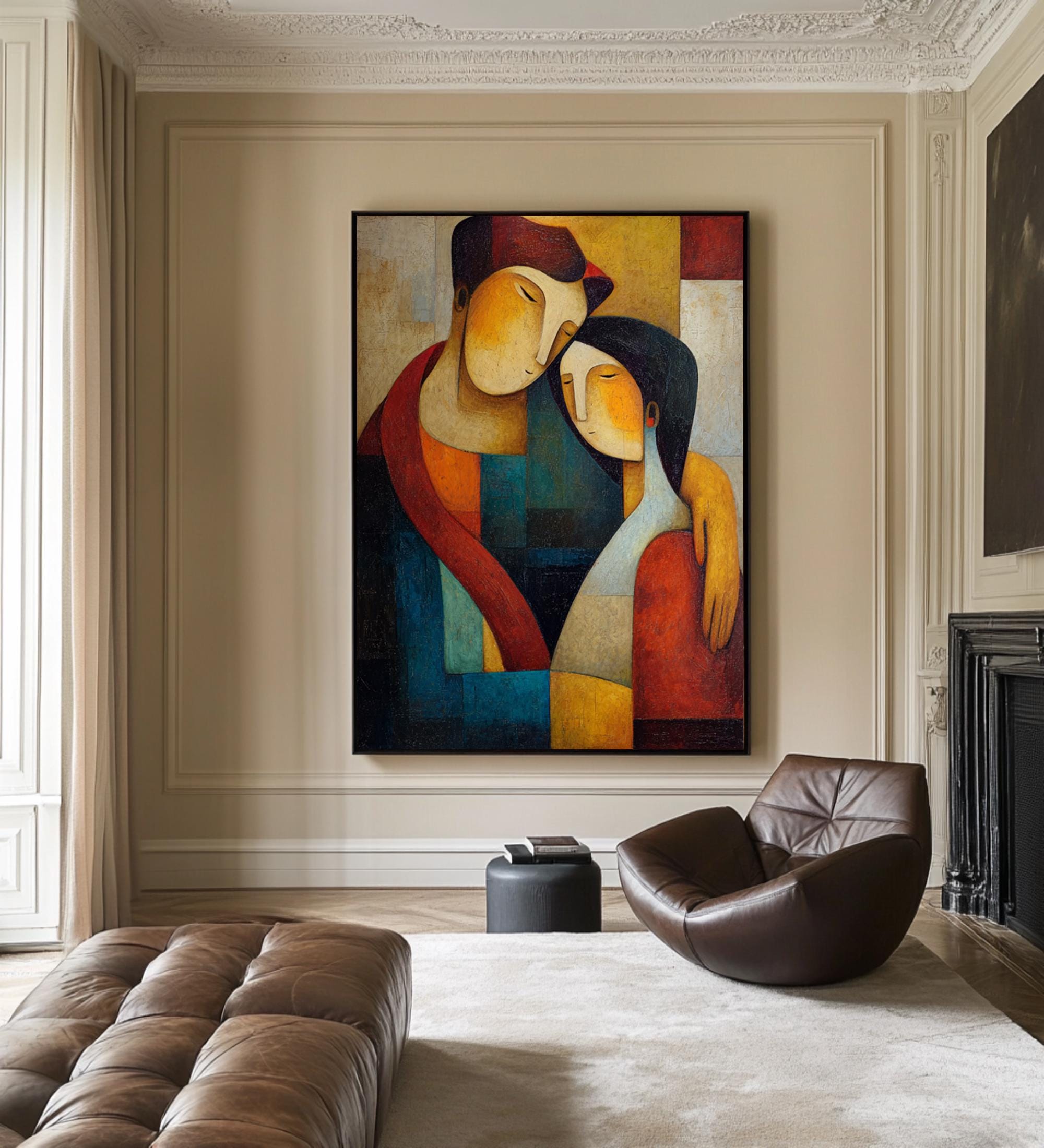 Cubist - style Lovers' Art