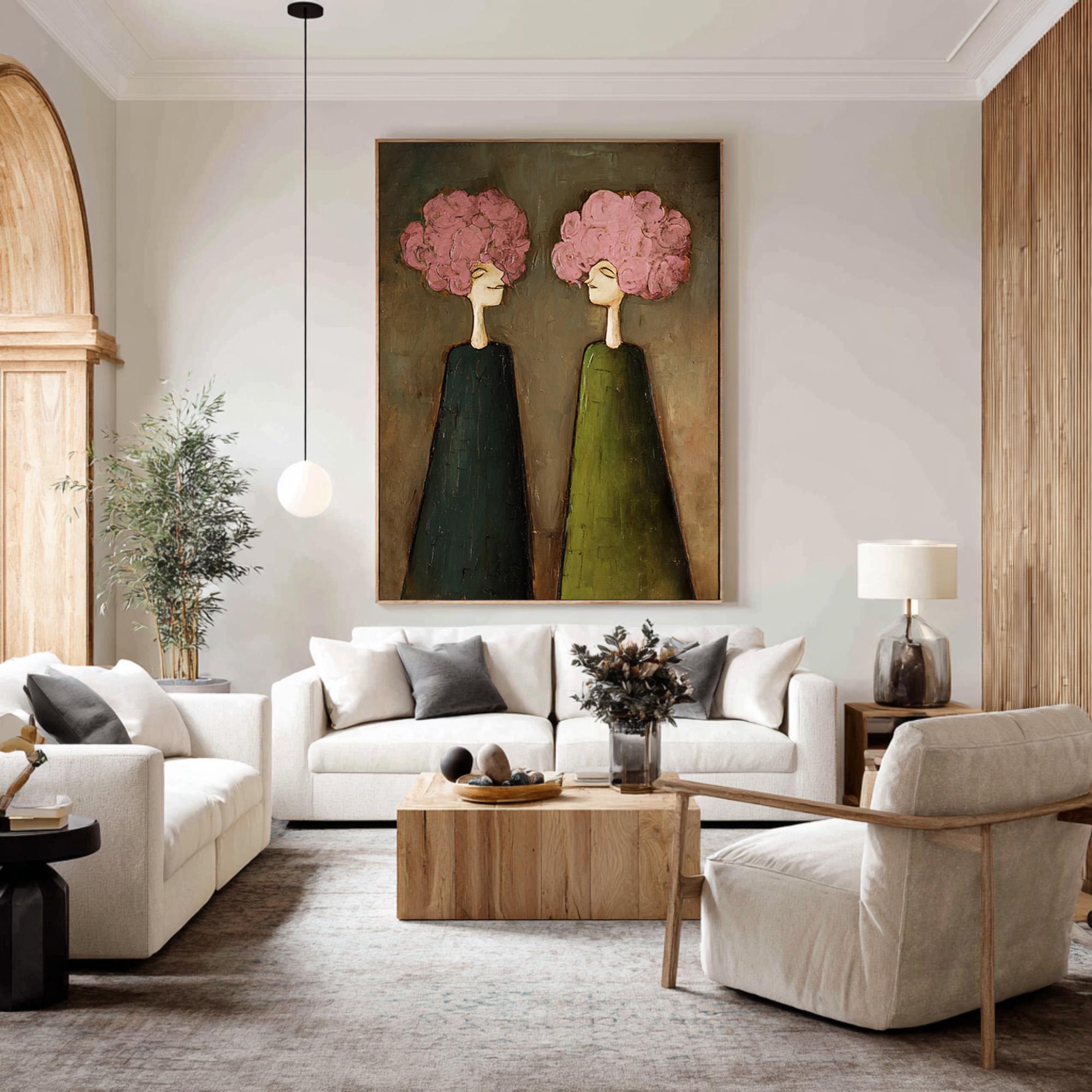 Whispering Blooms – Abstract Duo Portrait