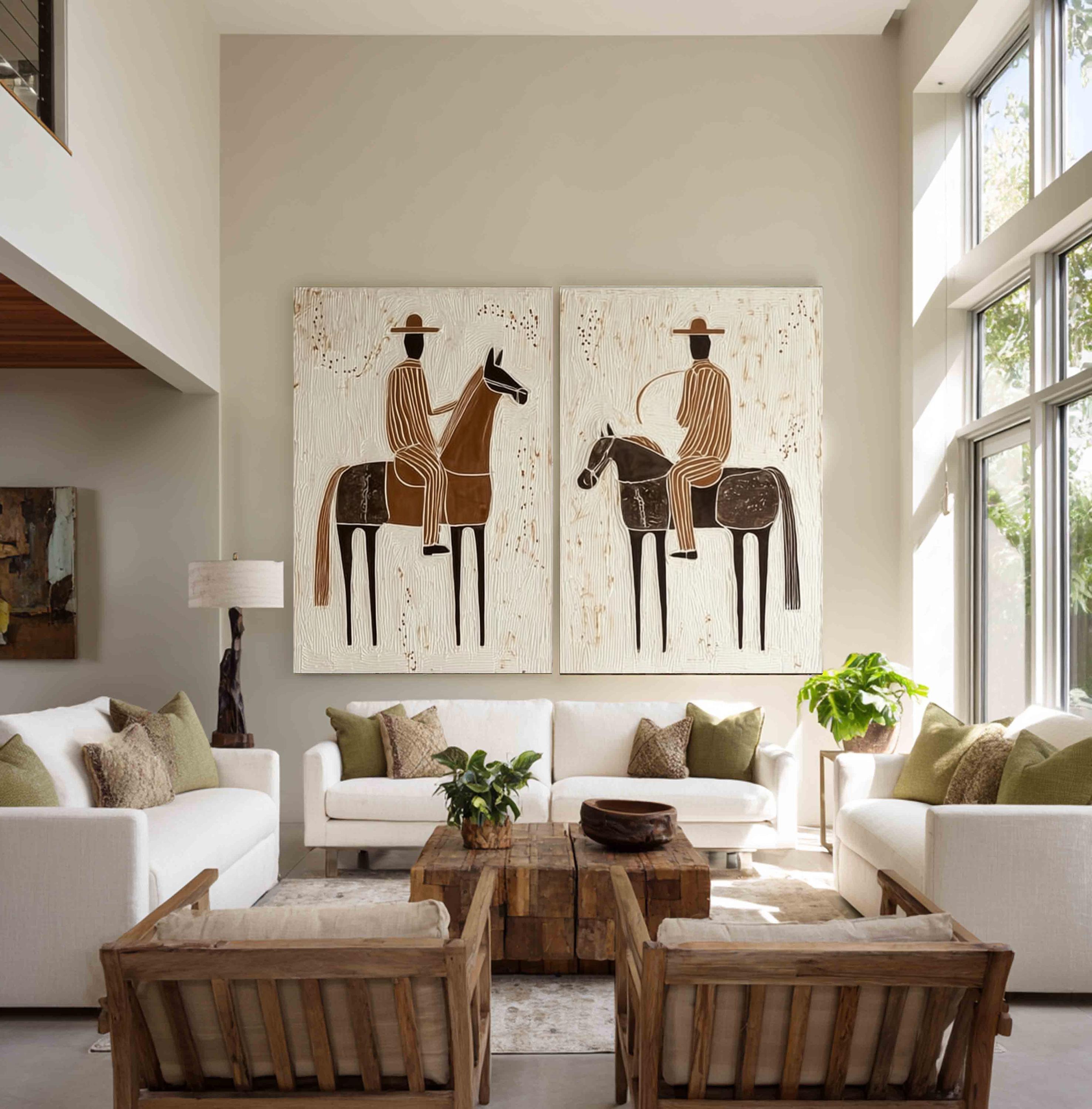 Dual Horseback Figures