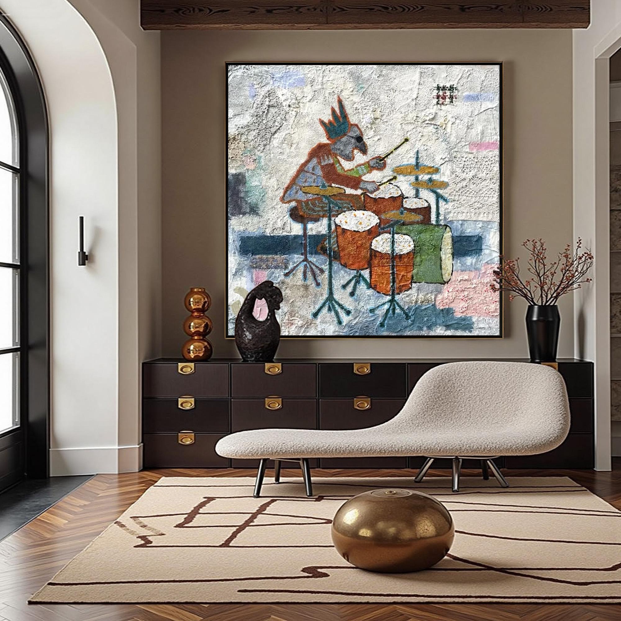 Rhythmic Feathered Drummer