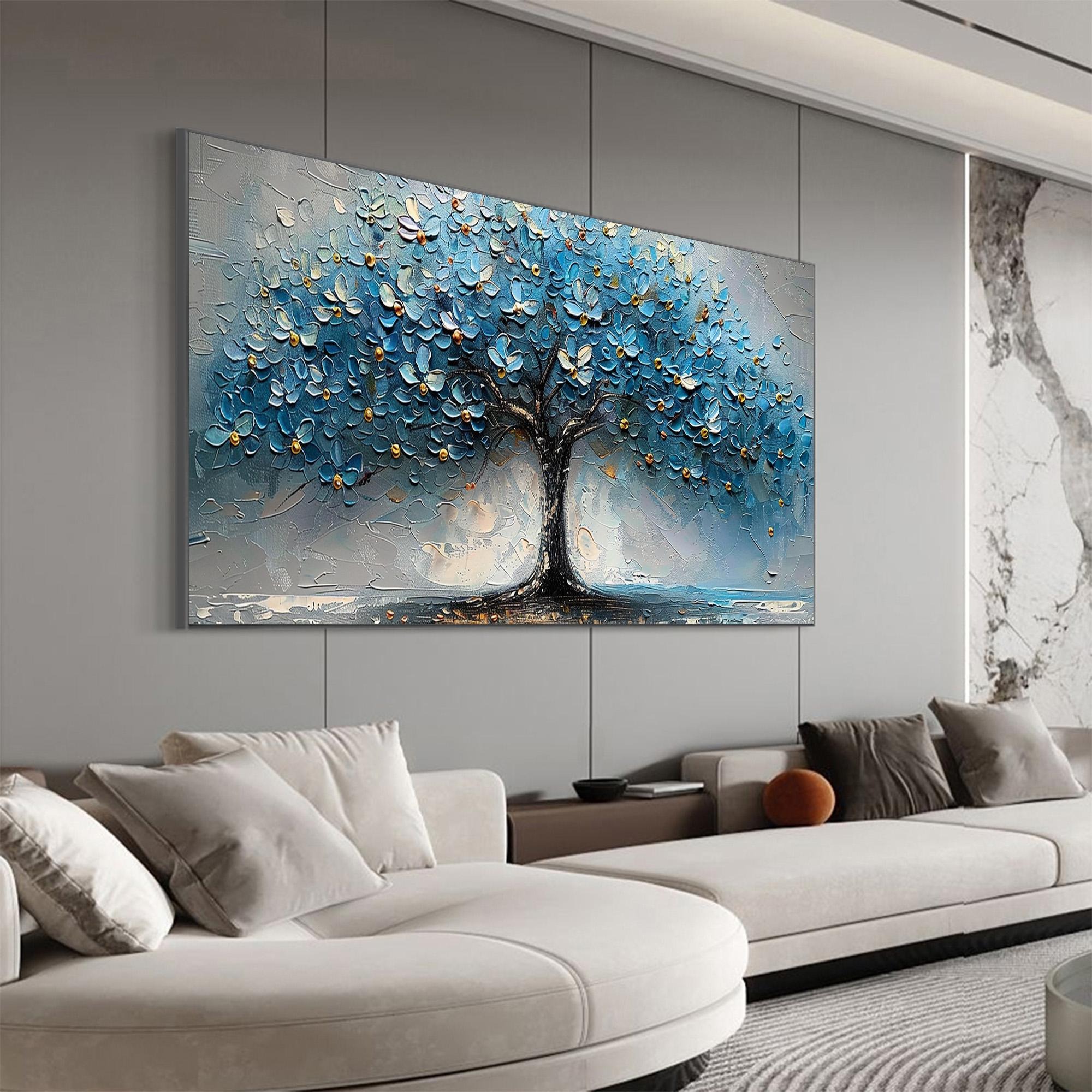 Textured Blue Tree Dream