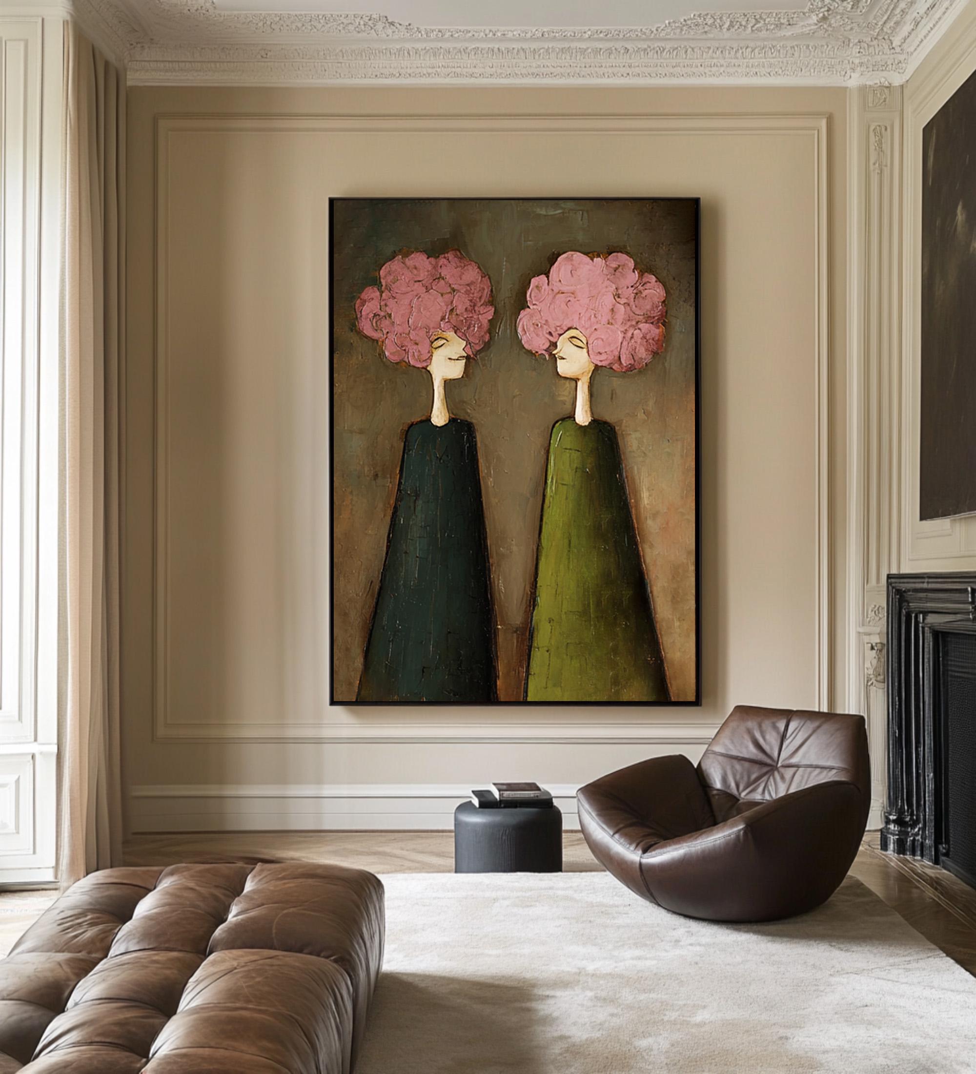 Whispering Blooms – Abstract Duo Portrait