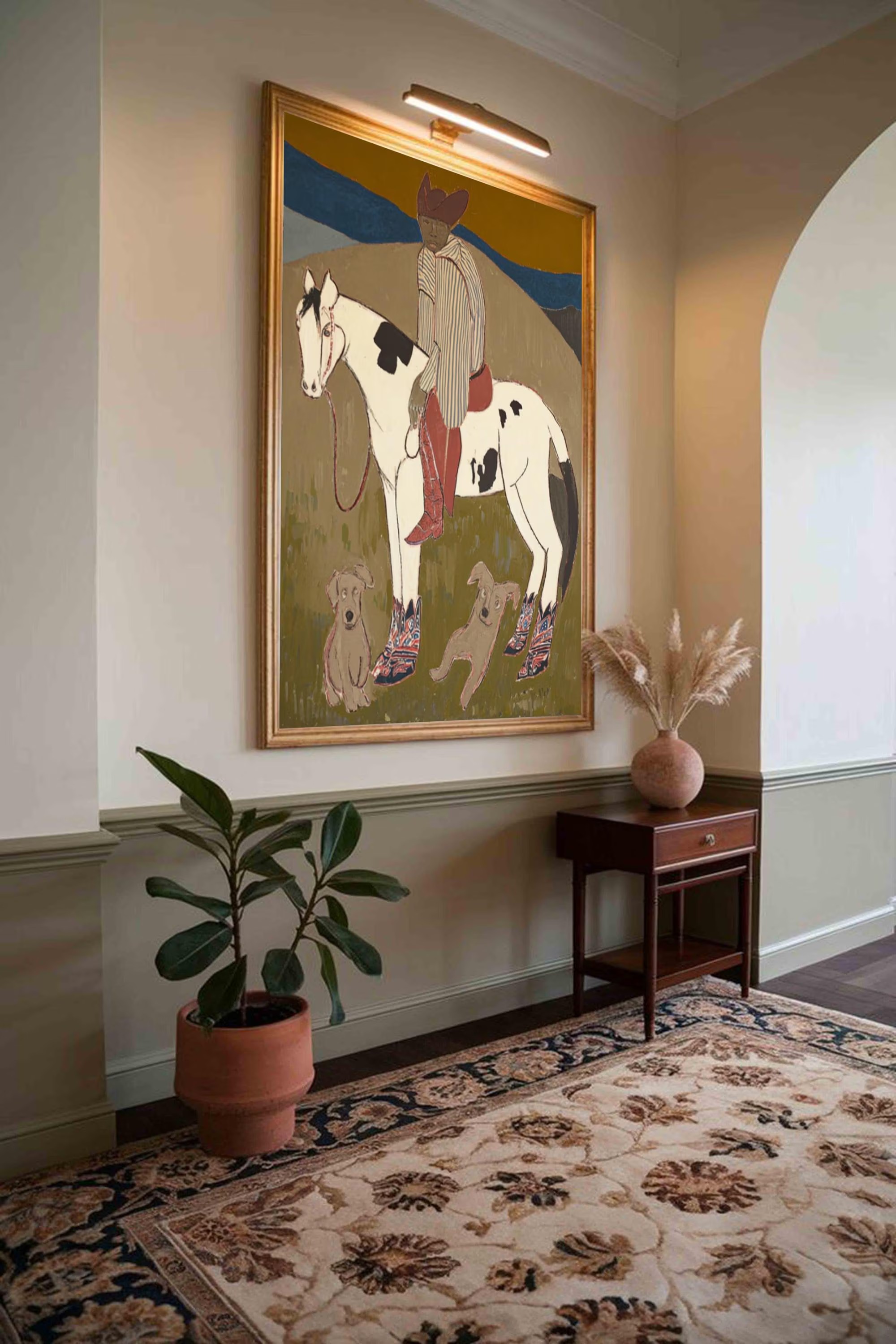 Equestrian Companions - Naive Art Scene