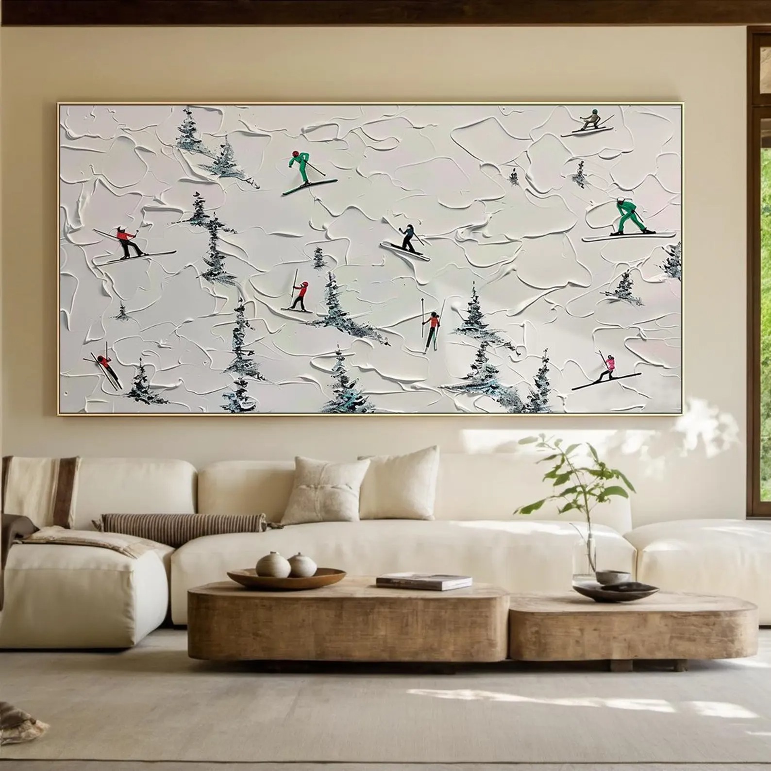 Abstract Winter Sports Painting