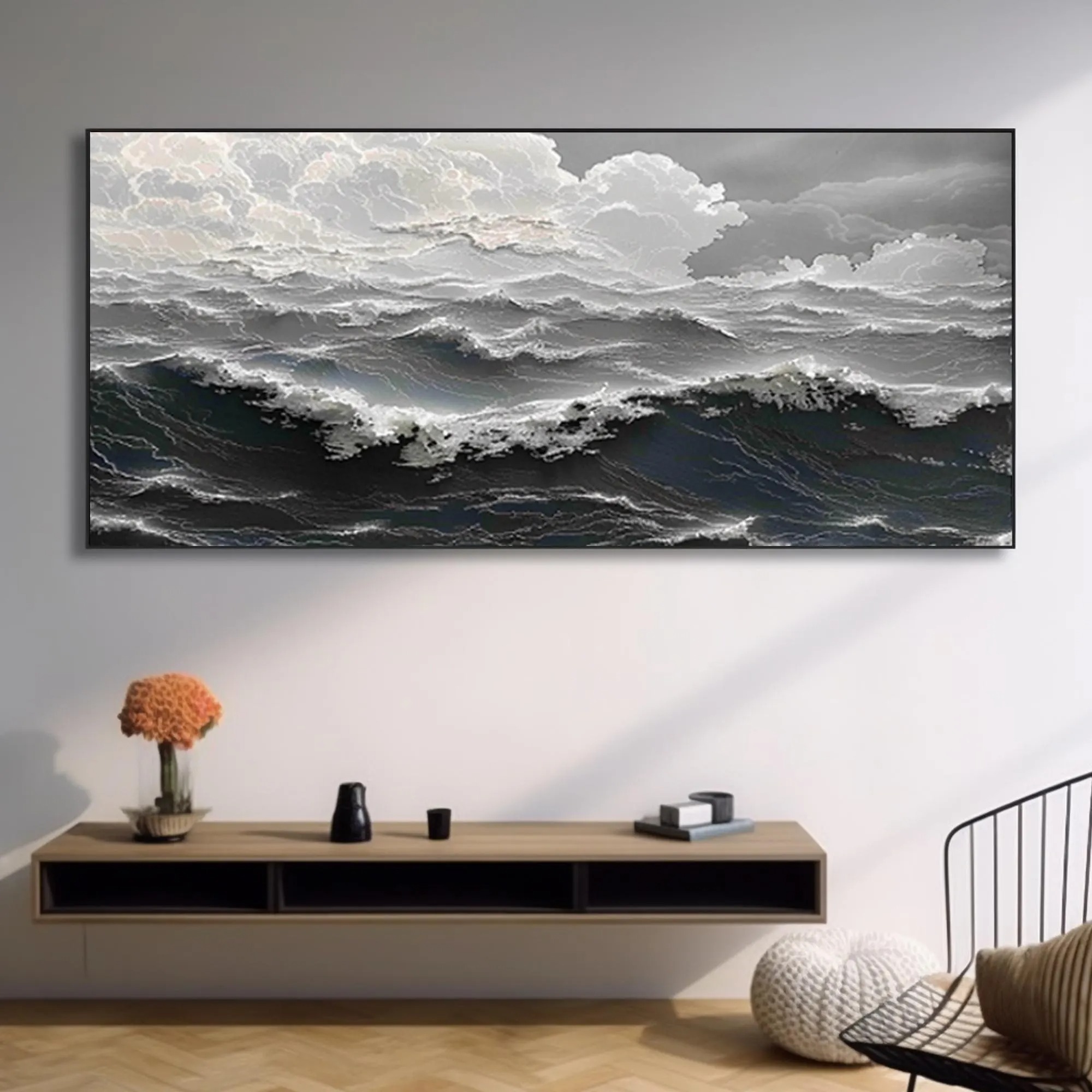 Waves Beneath the Silent Clouds