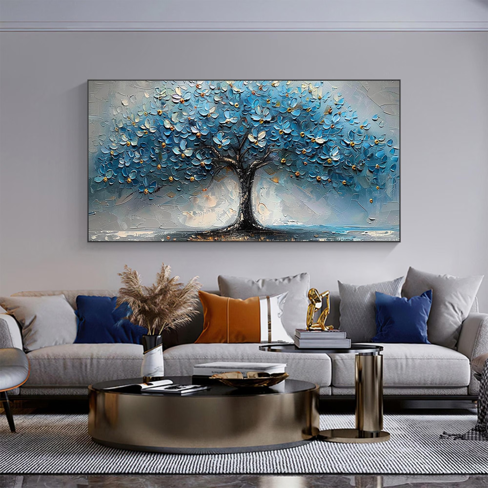 Textured Blue Tree Dream