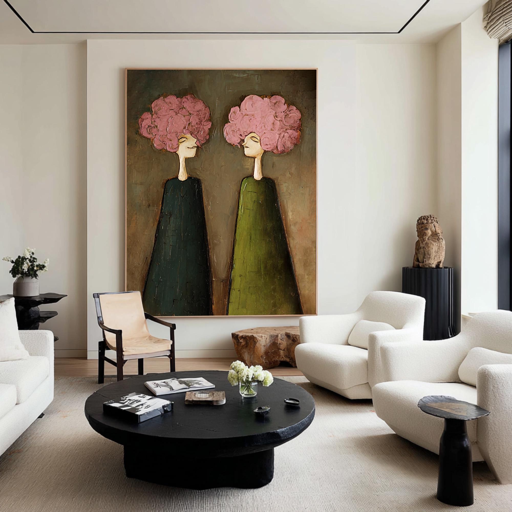 Whispering Blooms – Abstract Duo Portrait