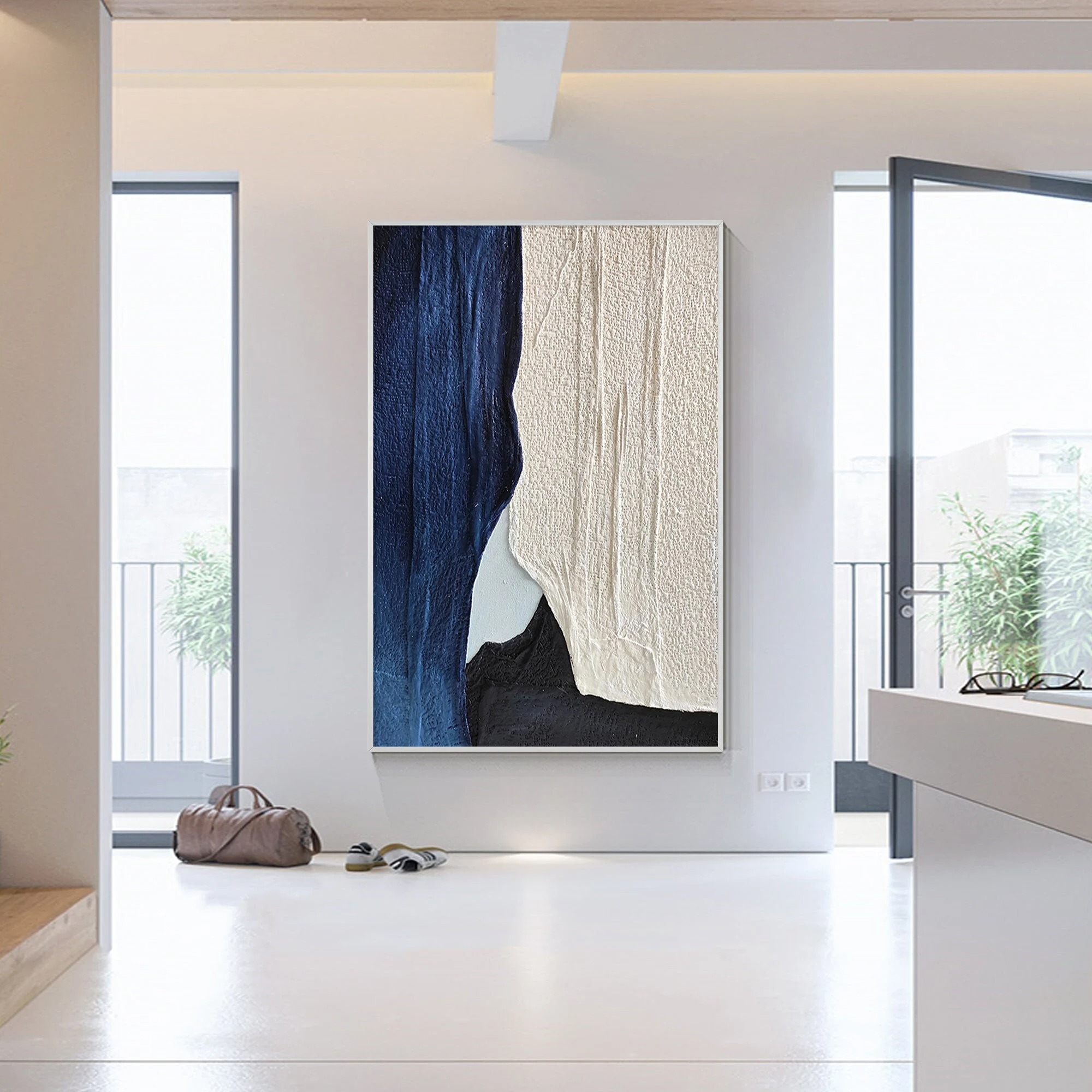 Blue & White: Abstract Eleganc