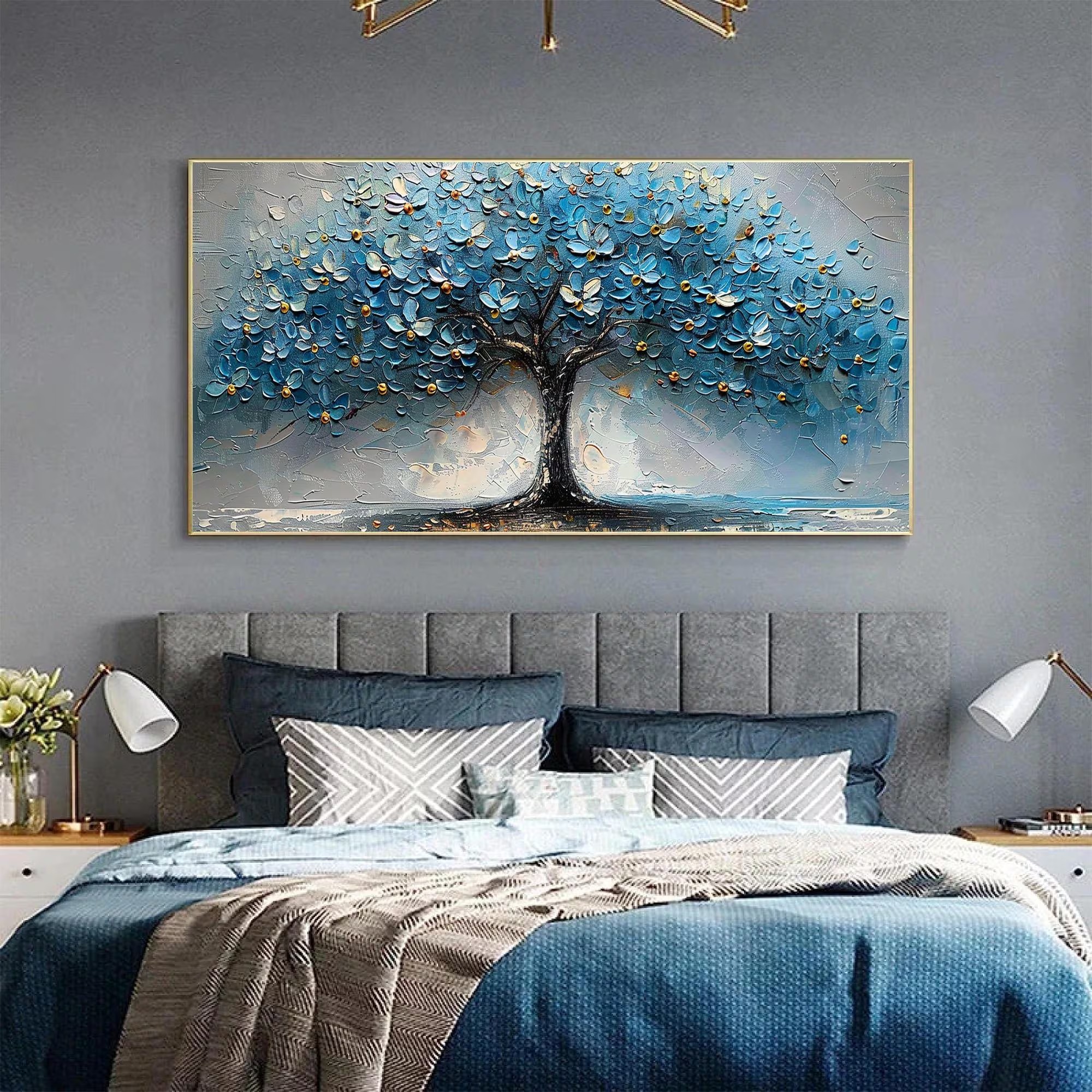 Textured Blue Tree Dream