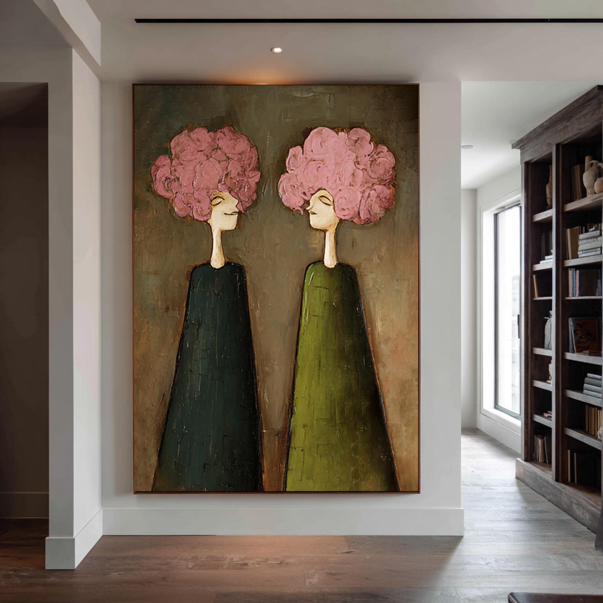 Whispering Blooms – Abstract Duo Portrait