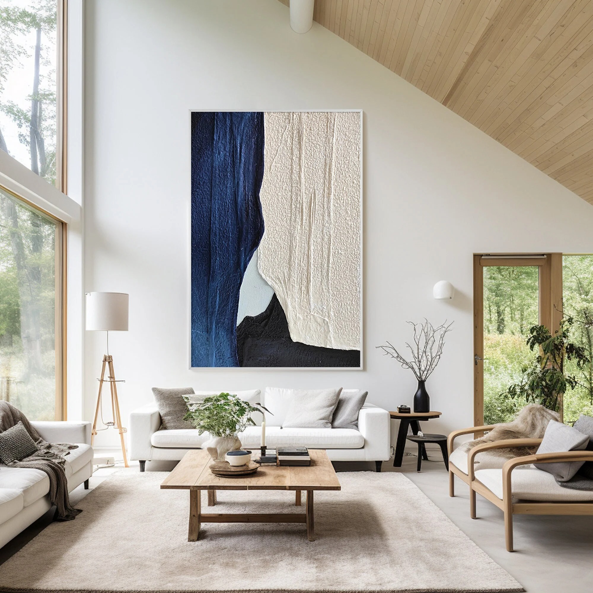 Blue & White: Abstract Eleganc