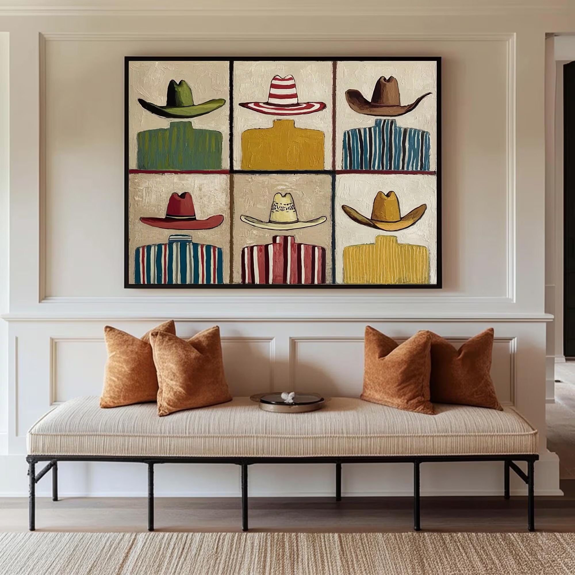 Colorful Cowboy Caps Oil Painting