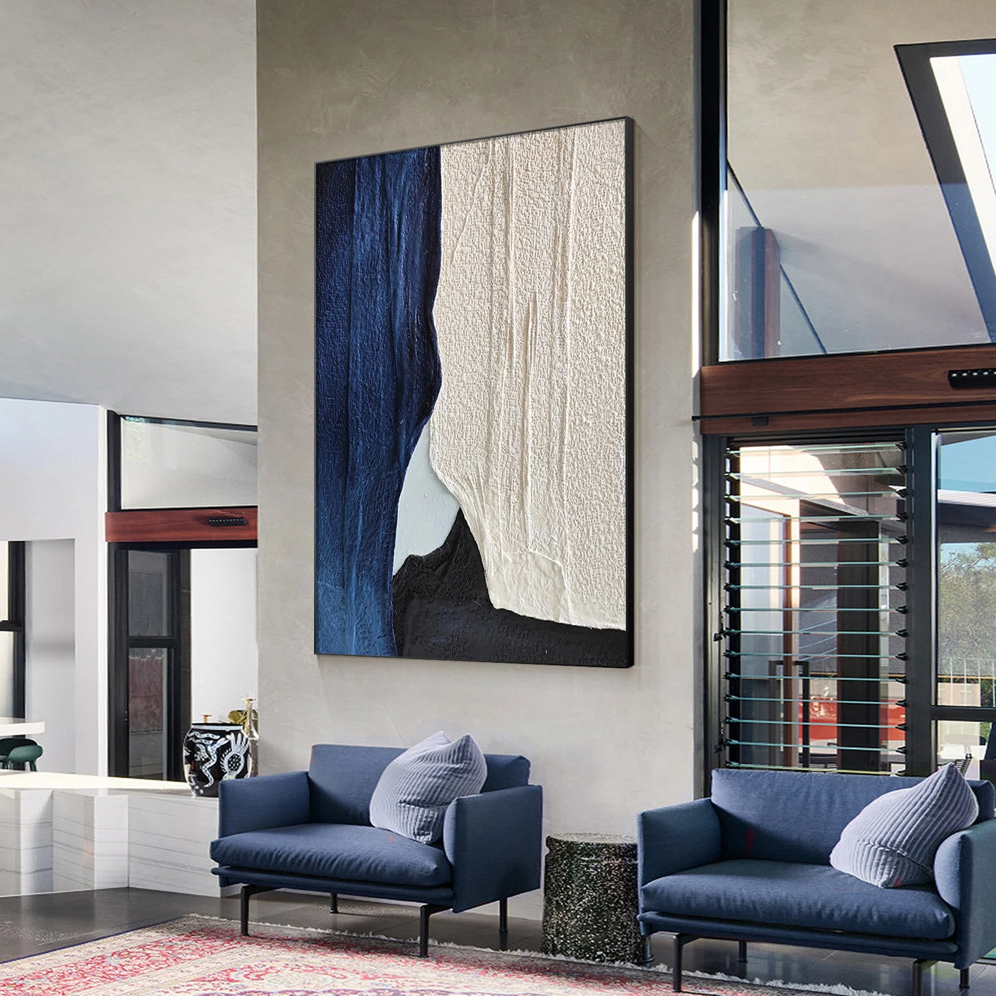 Blue & White: Abstract Eleganc