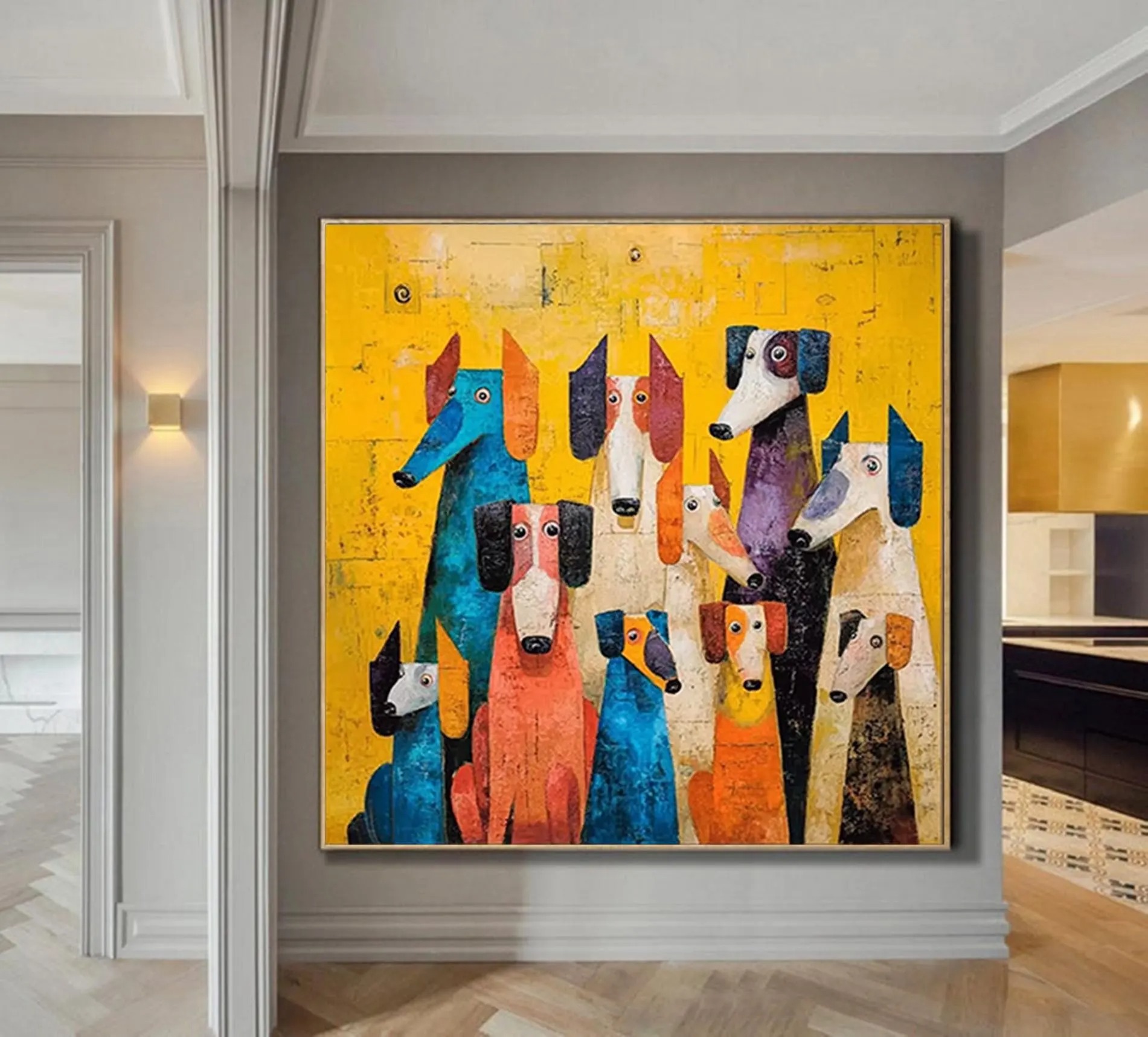 Whimsical Canine Mosaic Art