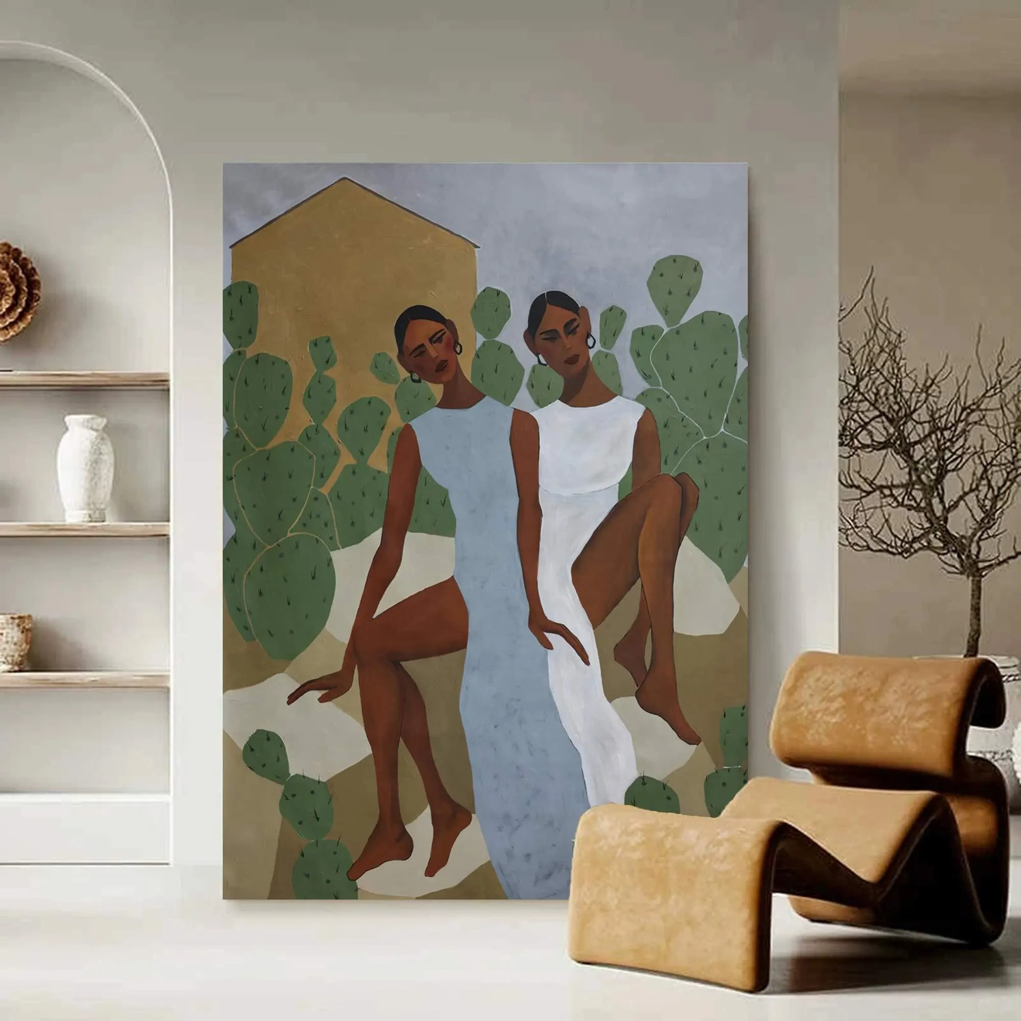 Cacti Companions - Elegant Ladies Painting