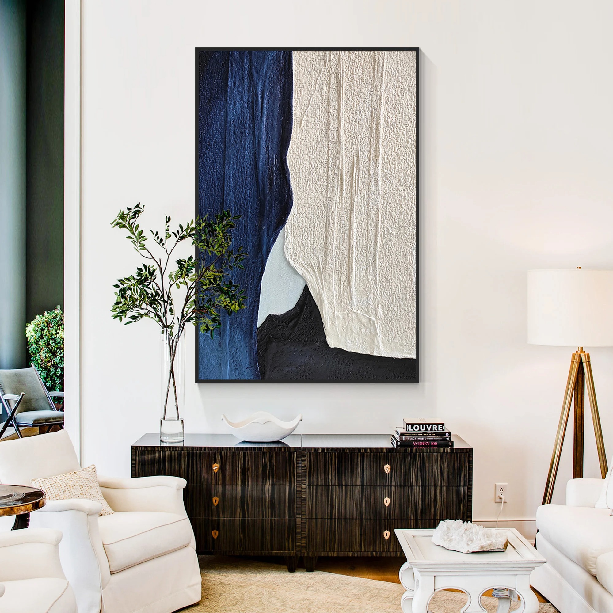 Blue & White: Abstract Eleganc