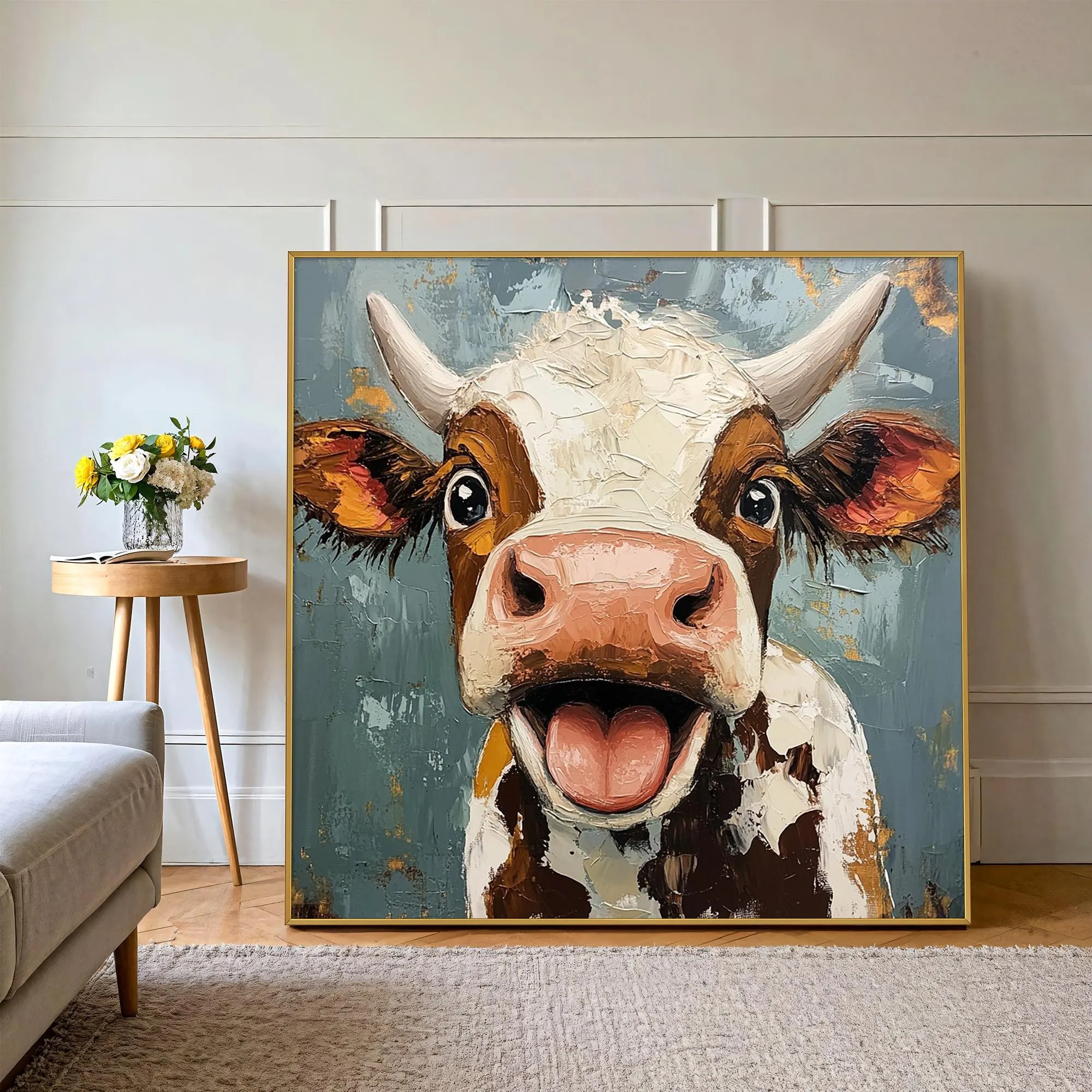 Playful Cow Portrait
