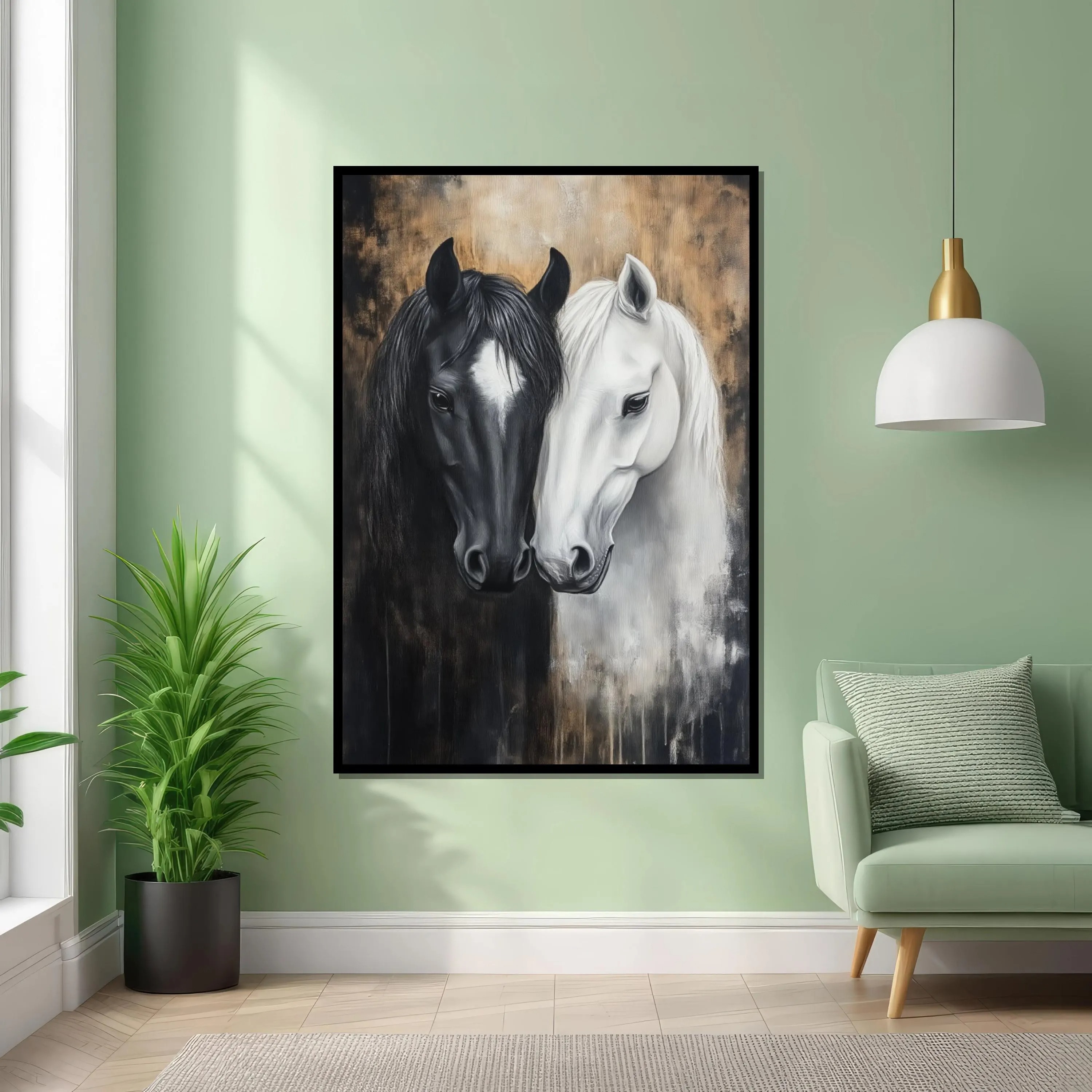 Majestic Duo in Monochrome Embrace