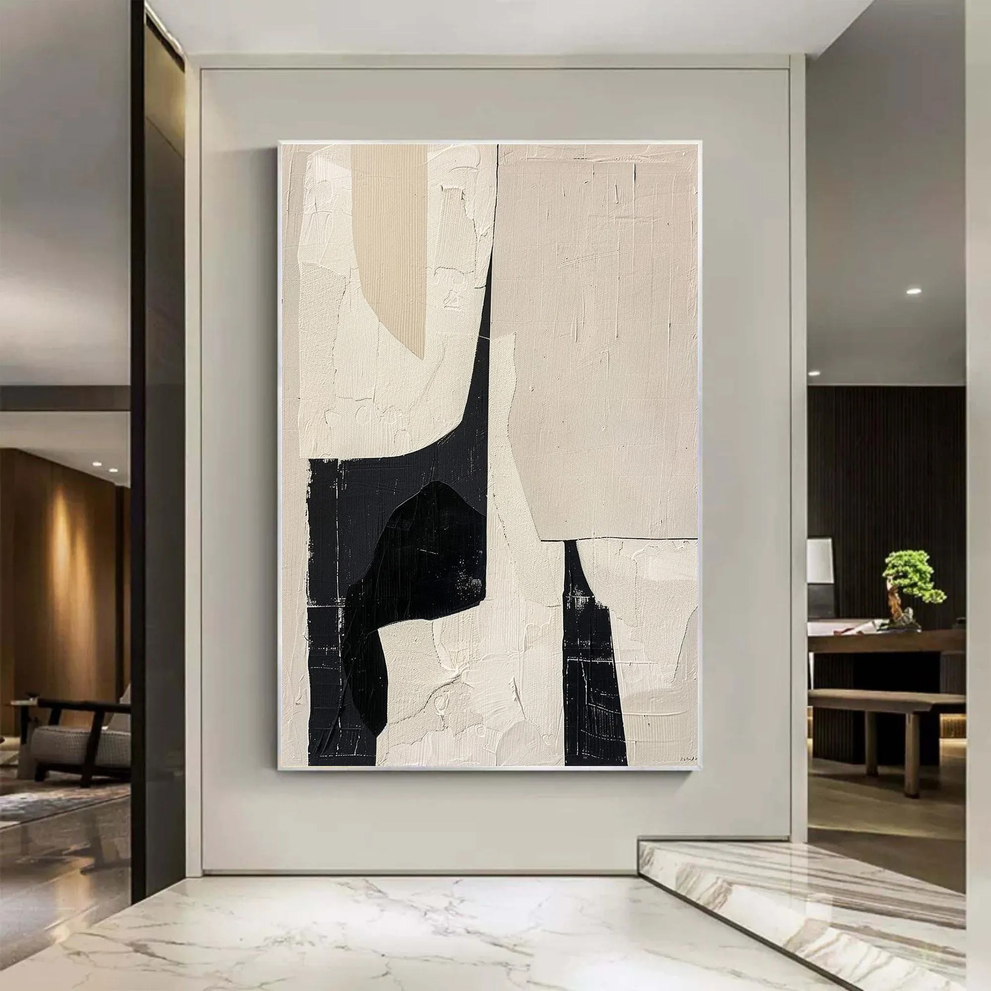Black and Beige Harmony Canvas