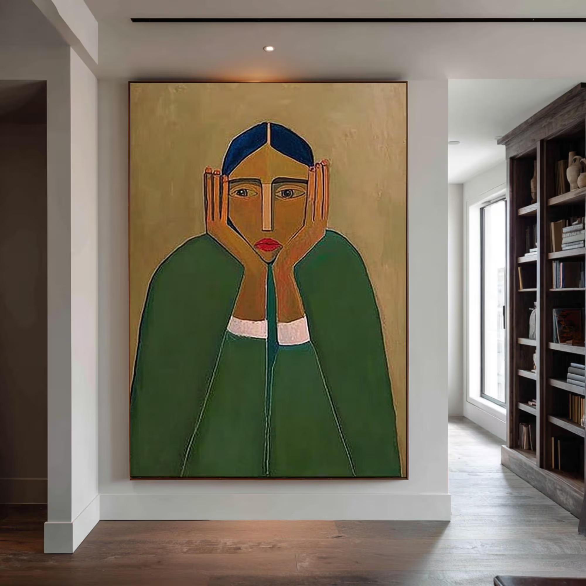 "Still Mind" – Geometric Modern Portrait Painting