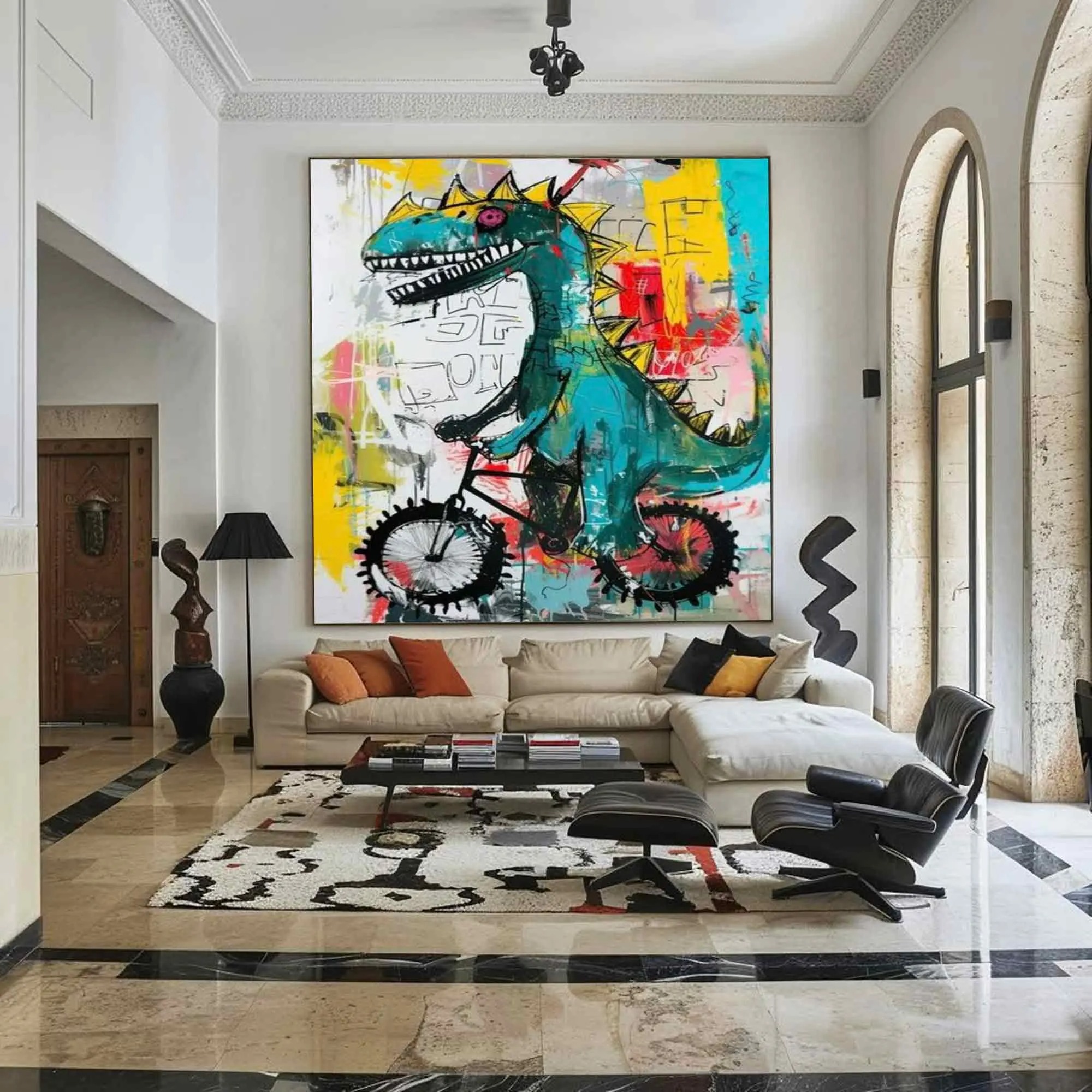 Whimsical Dino Bike Art