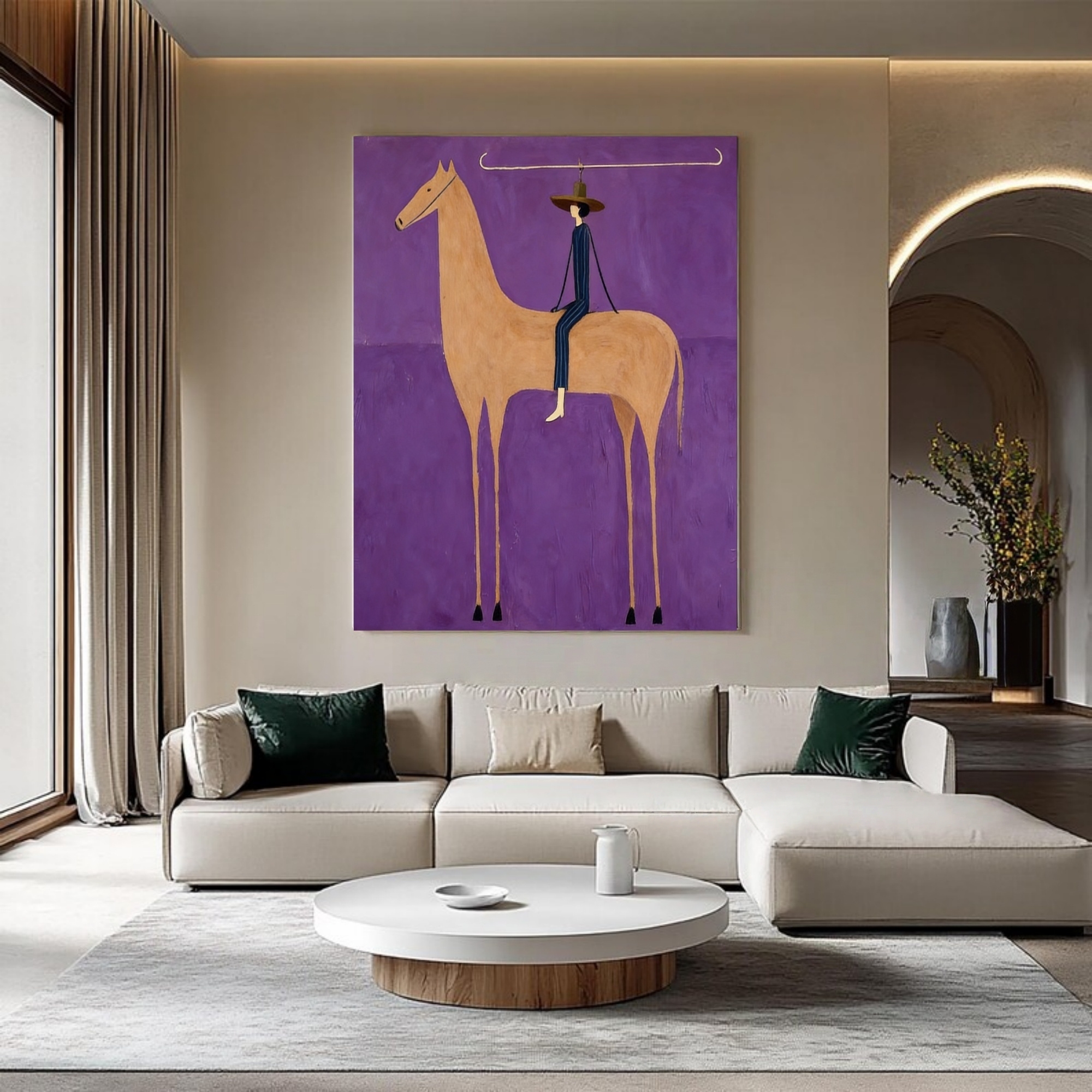 Purple Reverie – Abstract Rider and Steed