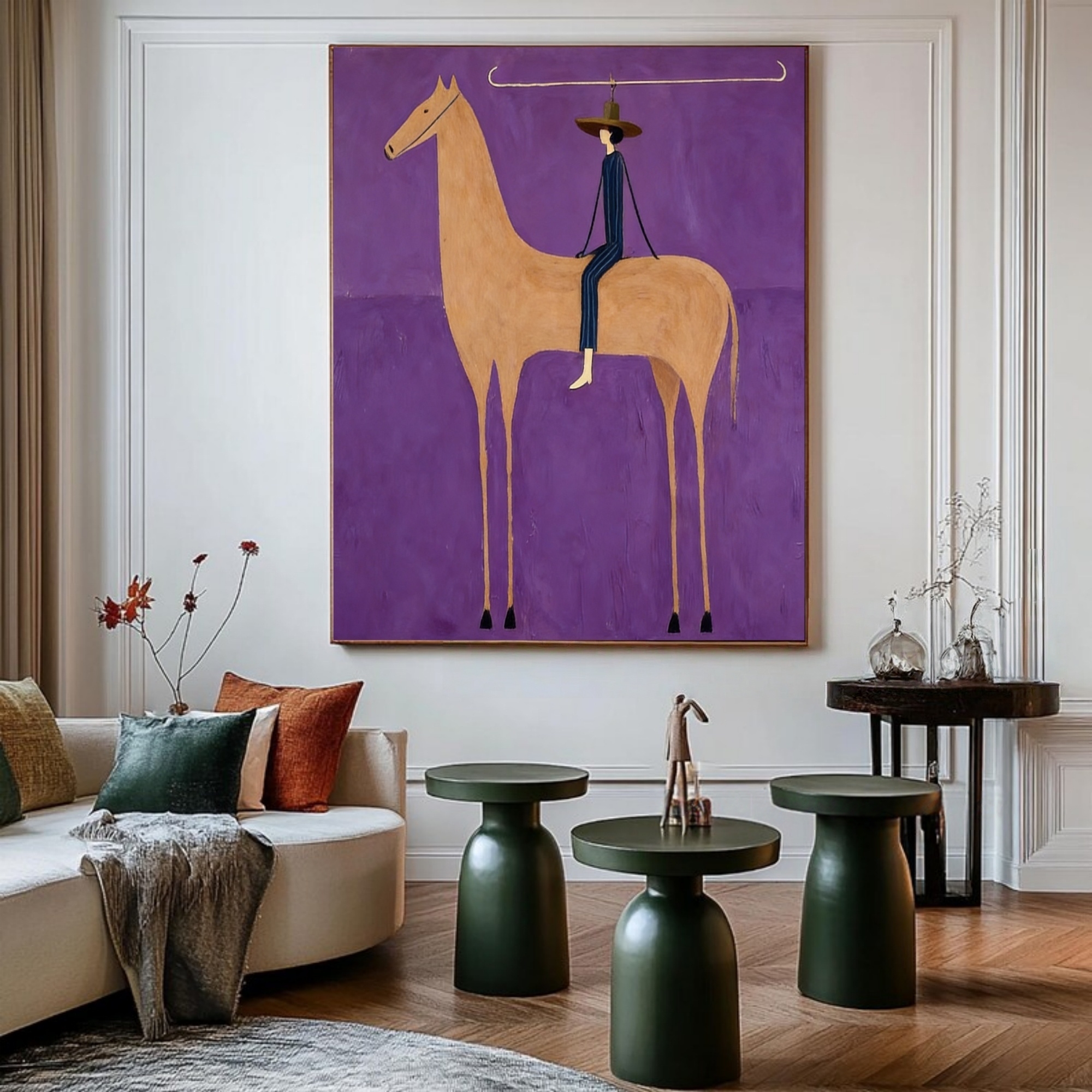 Purple Reverie – Abstract Rider and Steed
