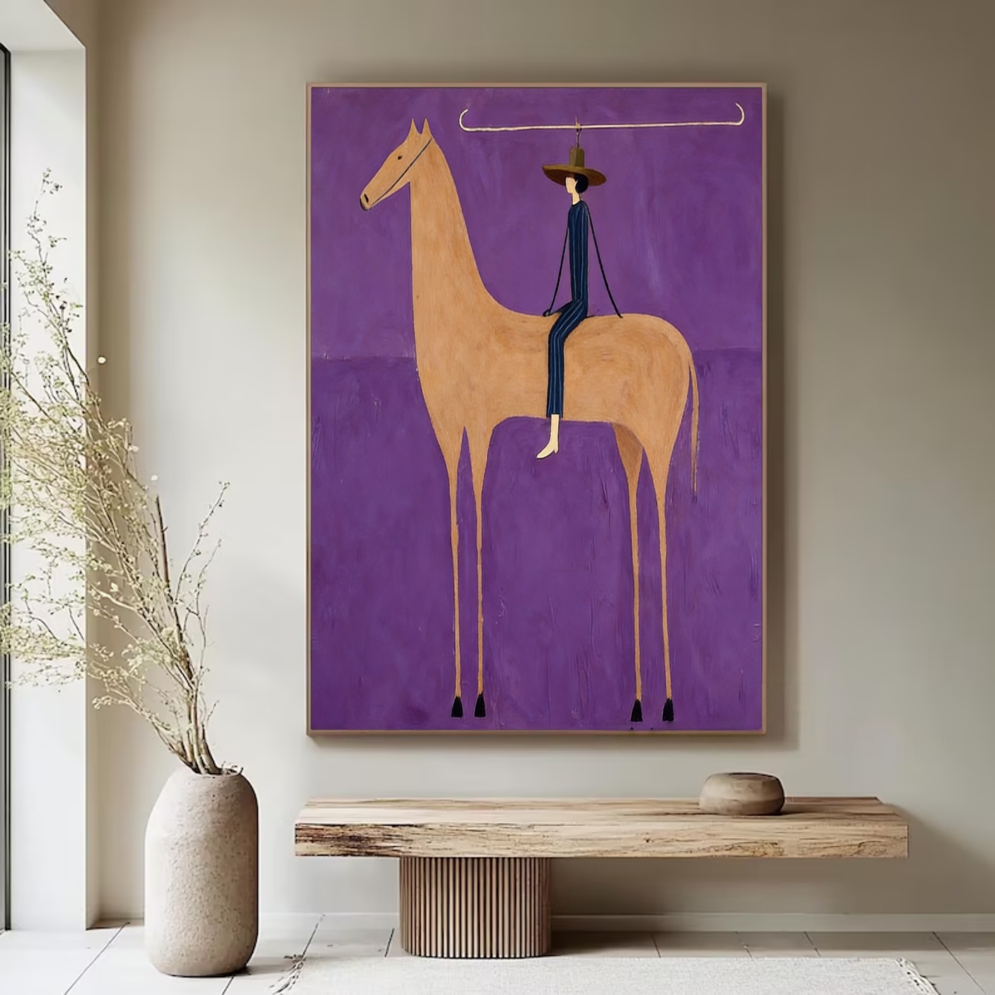 Purple Reverie – Abstract Rider and Steed