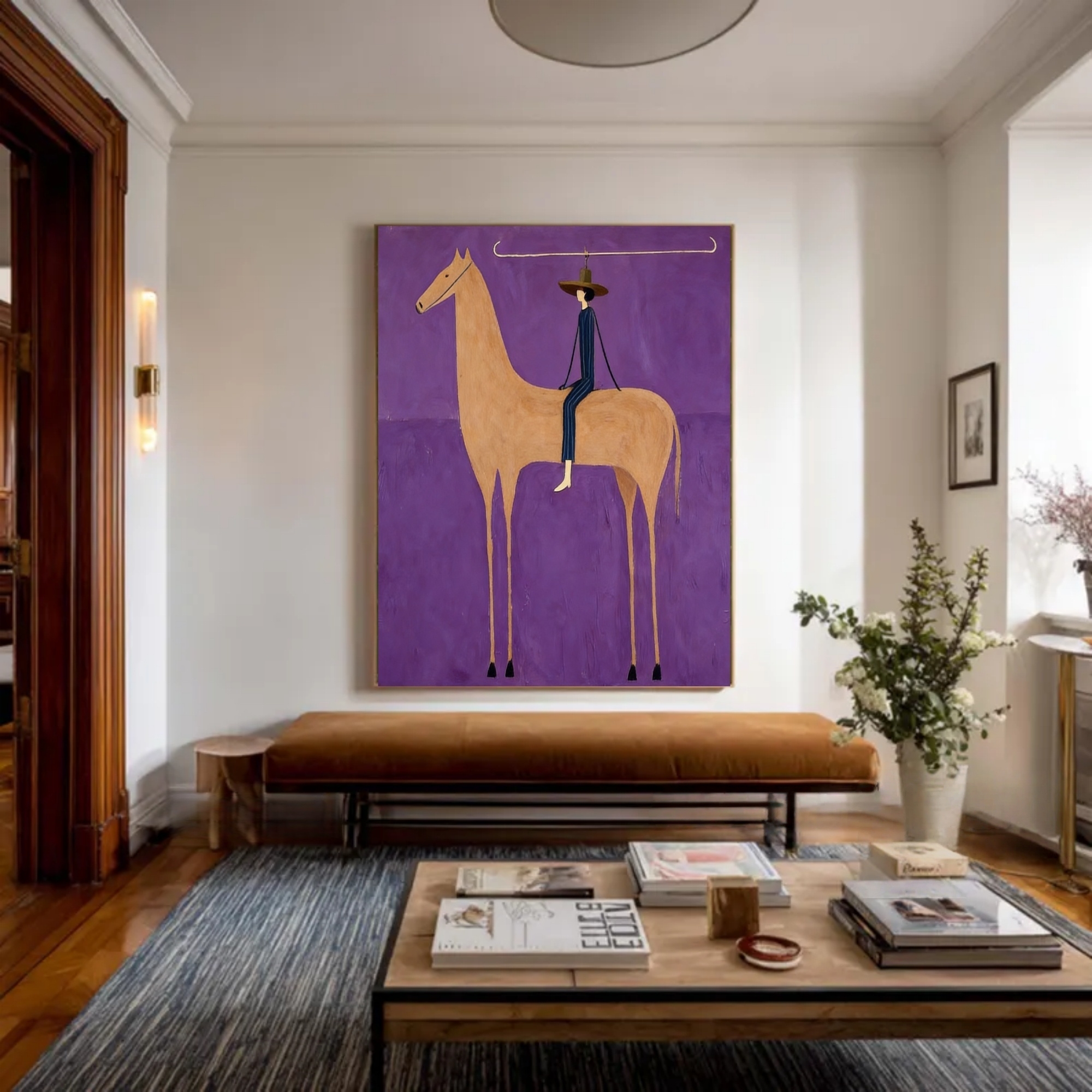 Purple Reverie – Abstract Rider and Steed