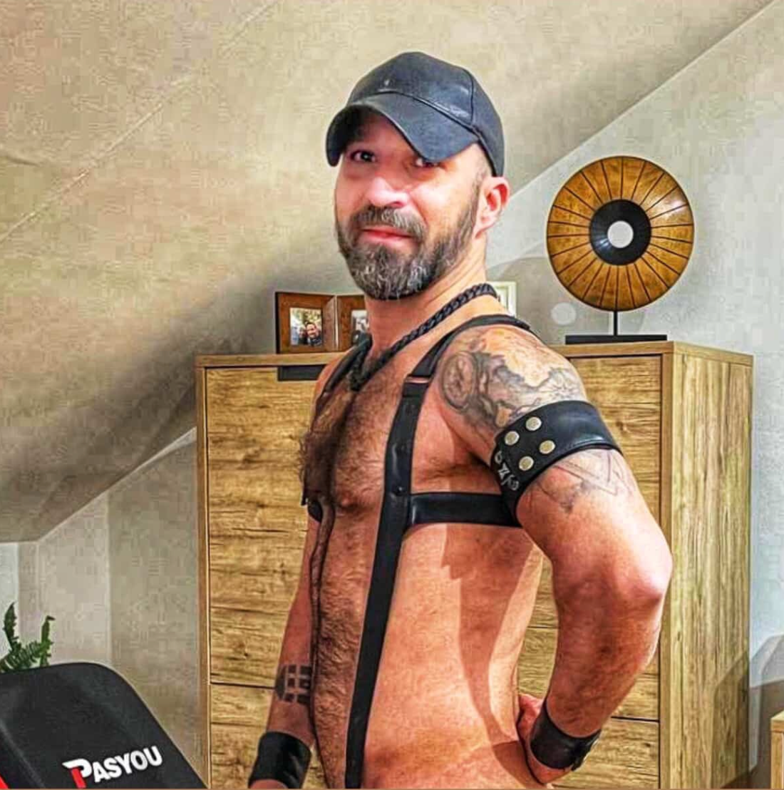 Joylgbt‘s PU Leather Men's Fetish Harness and Thong – Black Edition