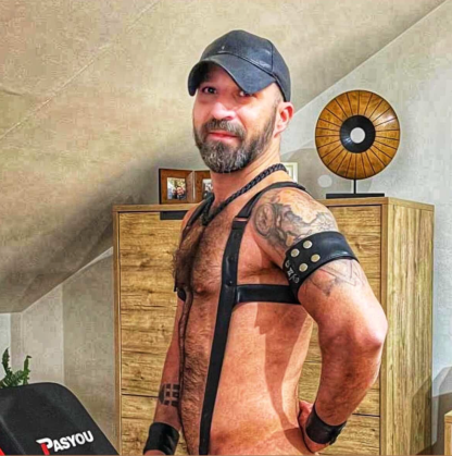 Joylgbt‘s PU Leather Men's Fetish Harness and Thong – Black Edition