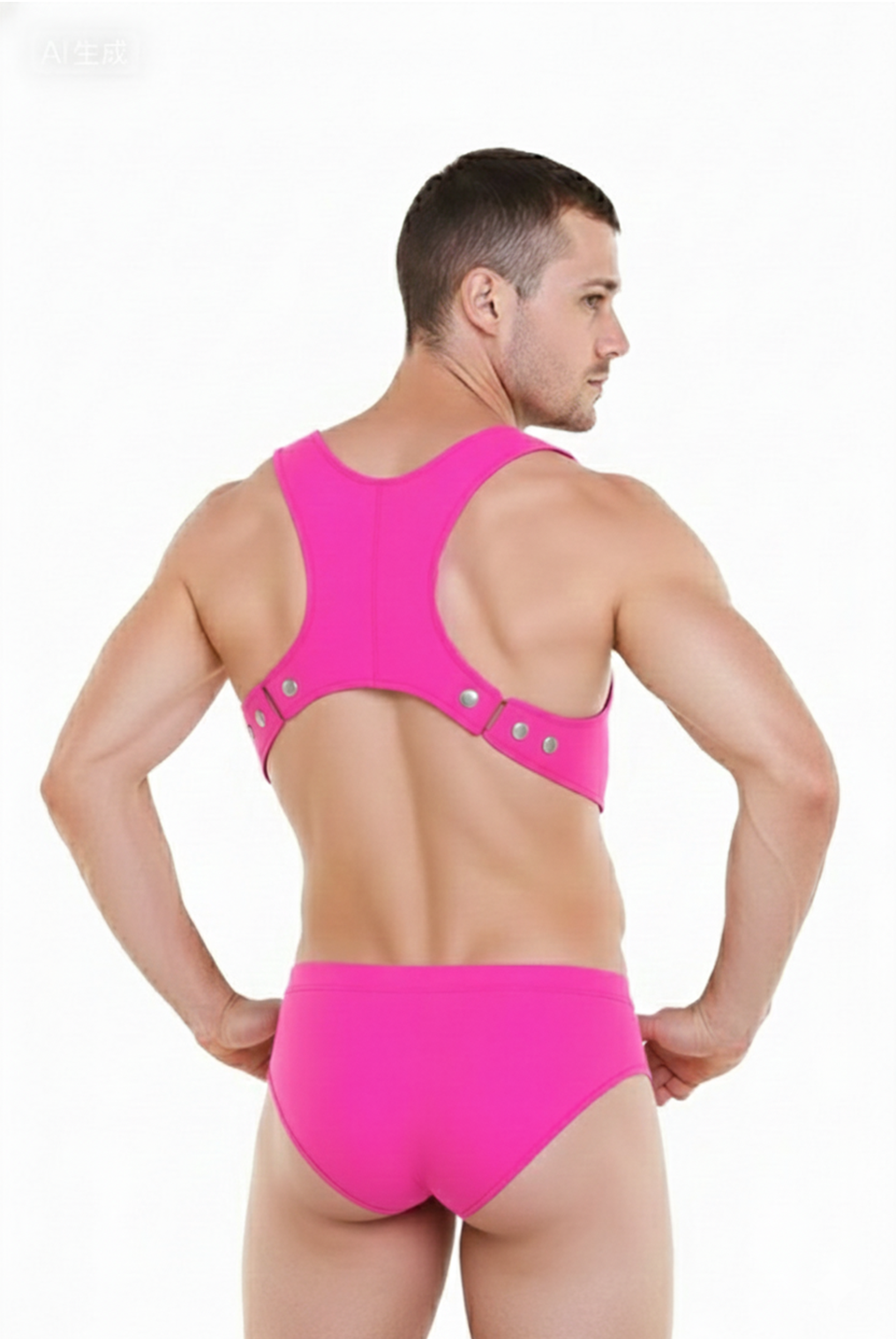 [Copy]Joylgbt‘s PU Leather Men's Sexy Pink Harness with Thong