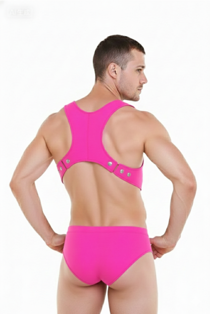 [Copy]Joylgbt‘s PU Leather Men's Sexy Pink Harness with Thong