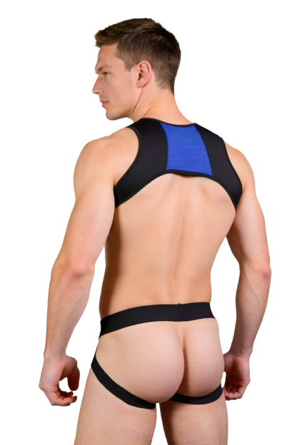 Joylgbt Midnight Stealth Matte Faux Leather Open-Front Vest & Jockstrap Ensemble