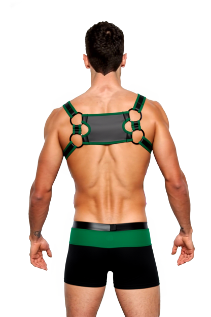 Joylgbt‘s Men’s Faux Leather Harness Pocket Set – Green & Black