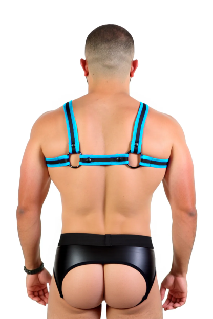 Joylgbt‘s Men's Faux Leather Harness & Jockstrap Set – Open Back Fetish Outfit